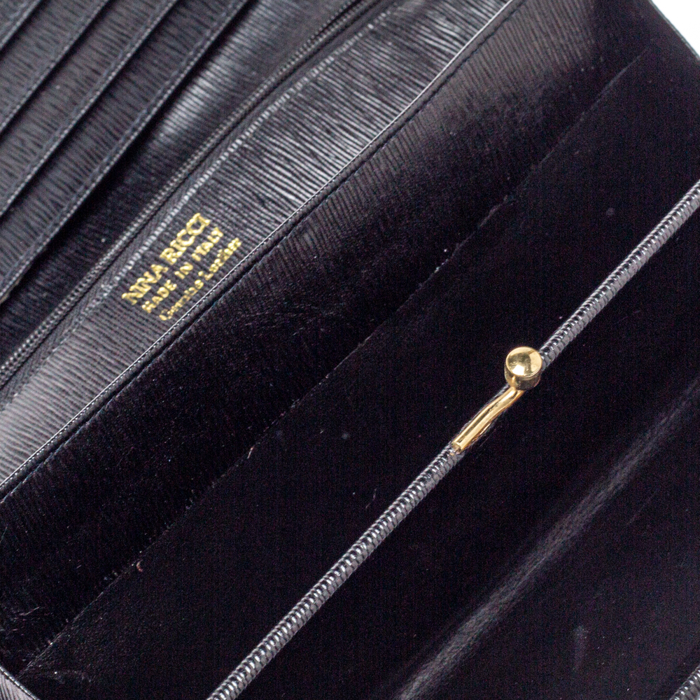 

Nina Ricci Black Leather Flap Continental Wallet