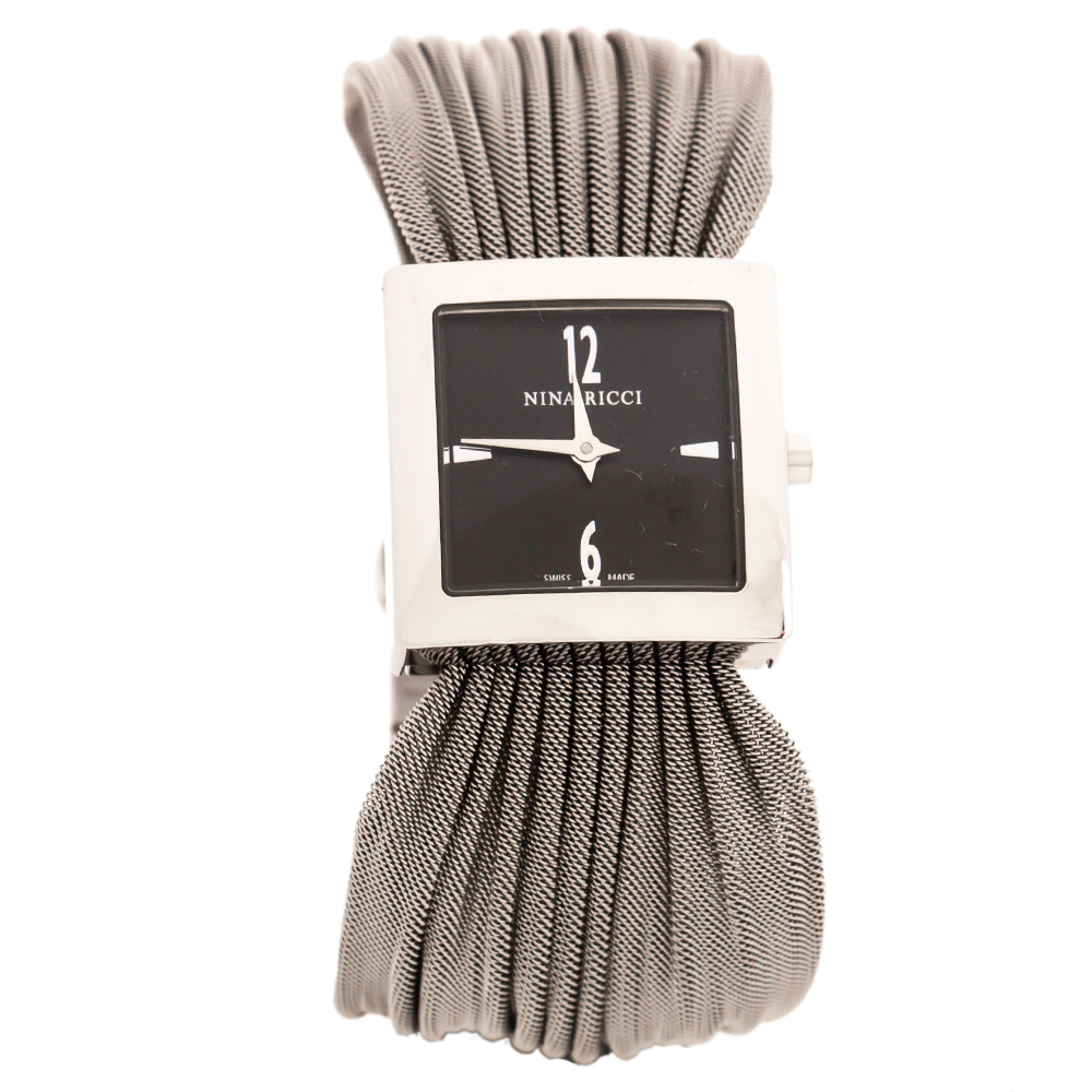 Nina Ricci Black Stainless Steel N019.12 Women's Wristwatch 24 mm
