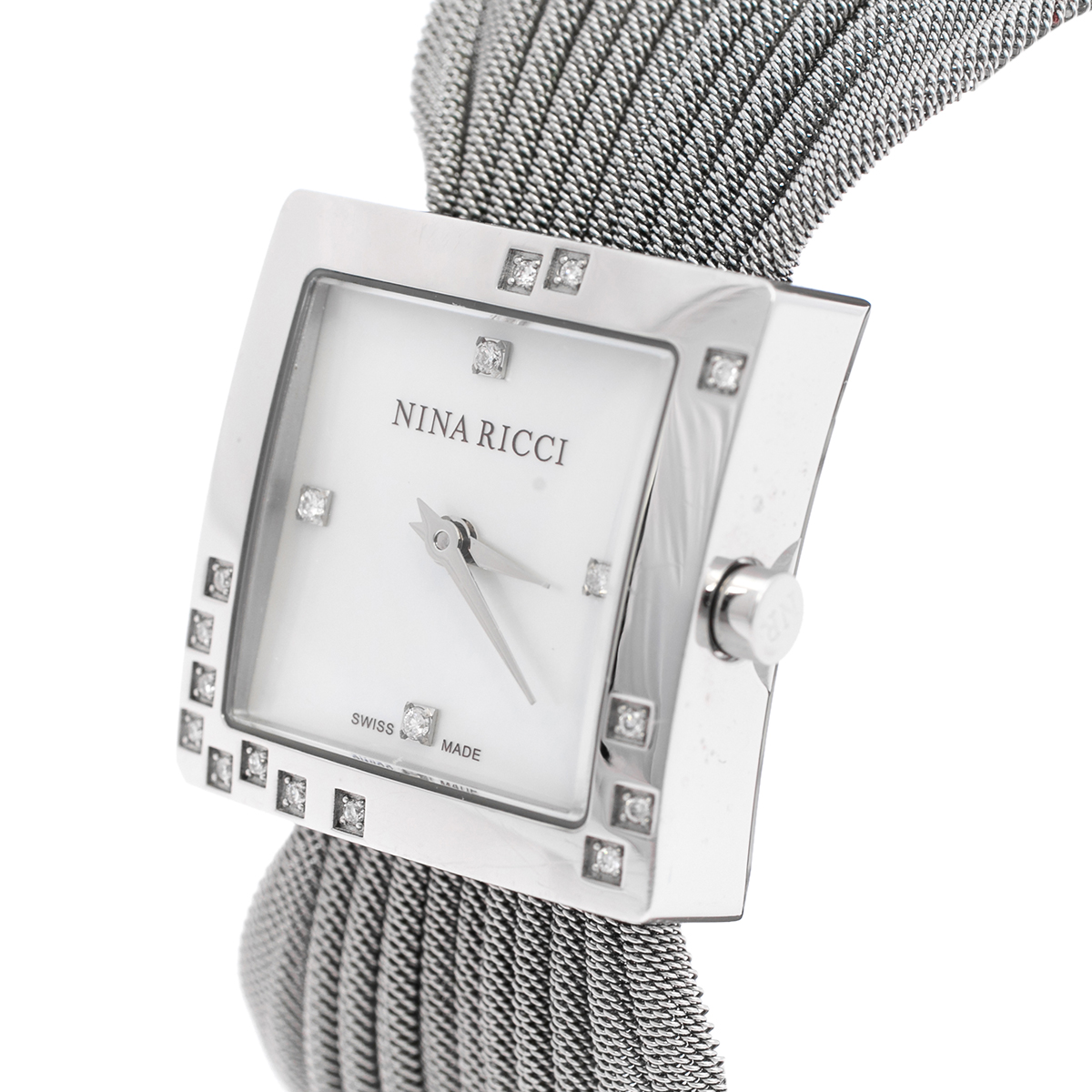 

Nina Ricci Mother of Pearl Stainless Steel Diamonds N019.12 Women's Wristwatch, White