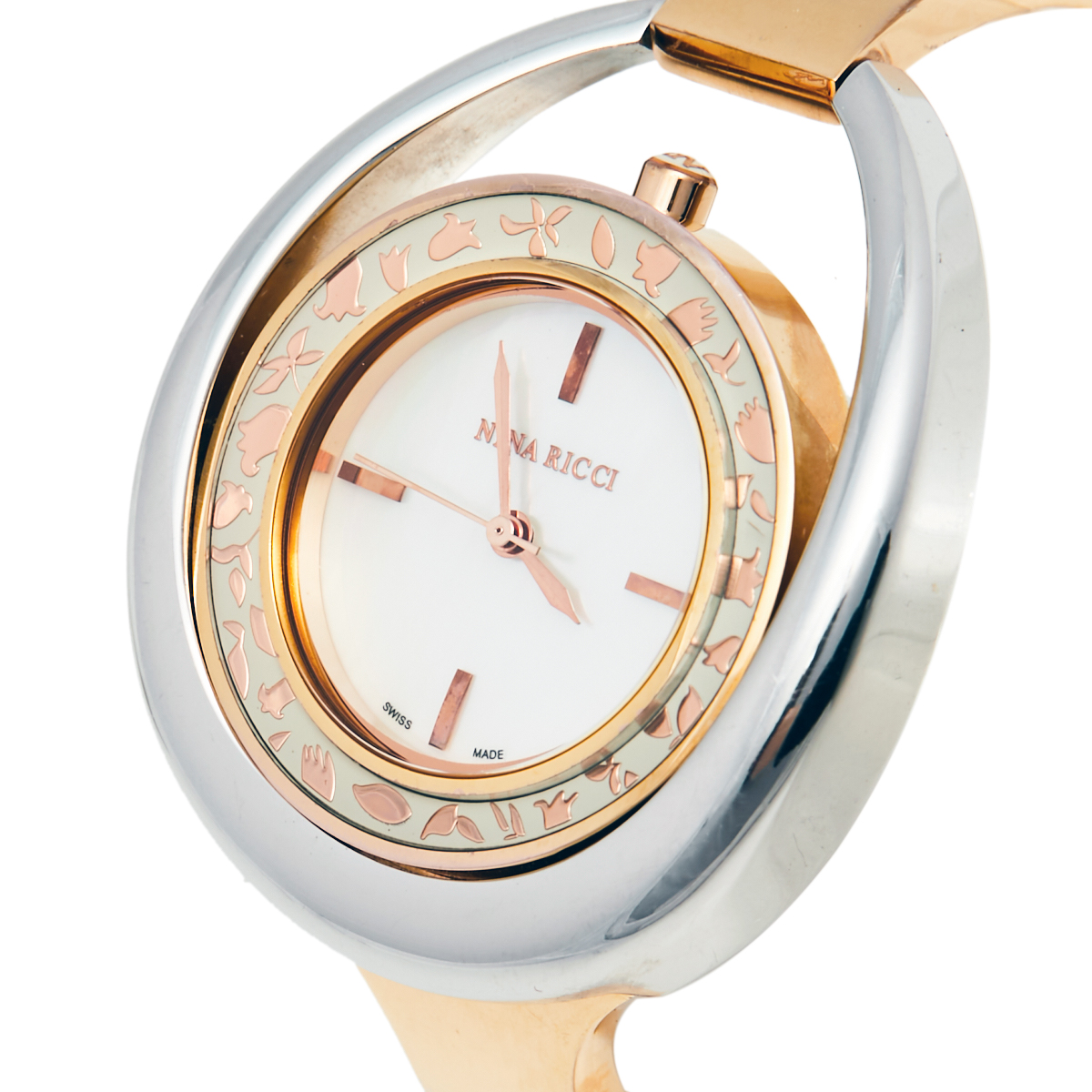 

Nina Ricci Mother of Pearl Two-Tone Stainless Steel N030004SM Women's Wristwatch, Multicolor