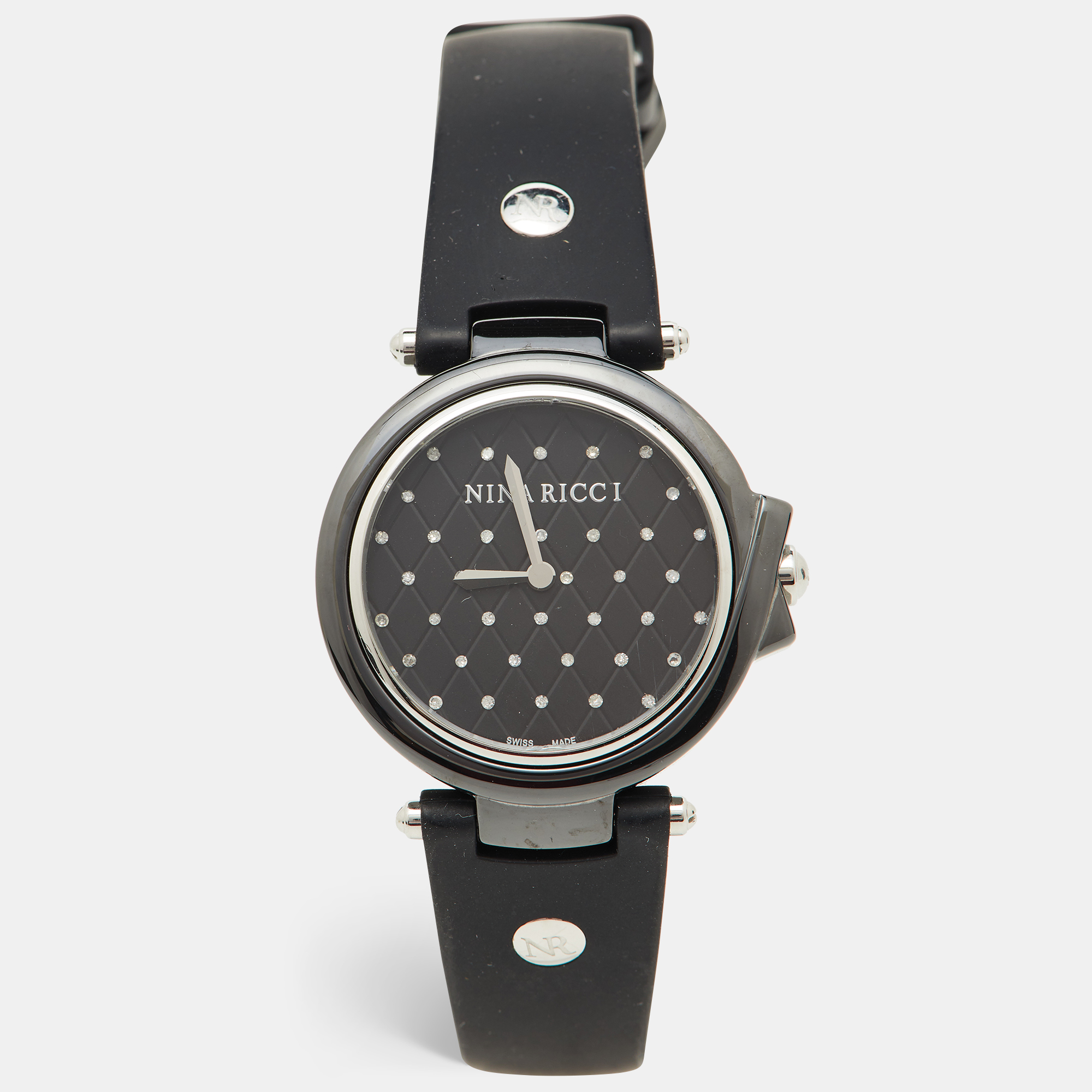 

Nina Ricci Black Hi-Tech Ceramic Stainless Steel Silicone Rubber NO68010SM Women's Wristwatch