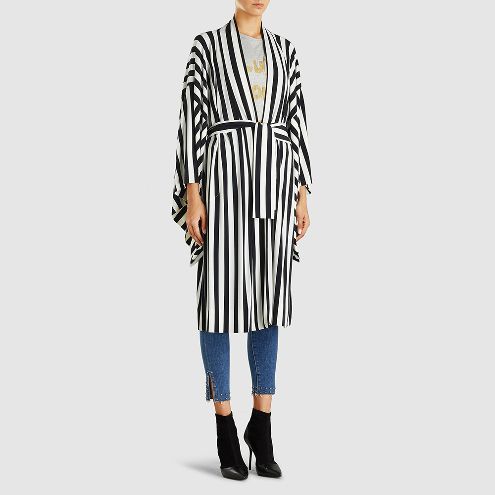 

NORMA KAMALI Multicoloured Striped Woven Kimono Robe Size, Multicolor