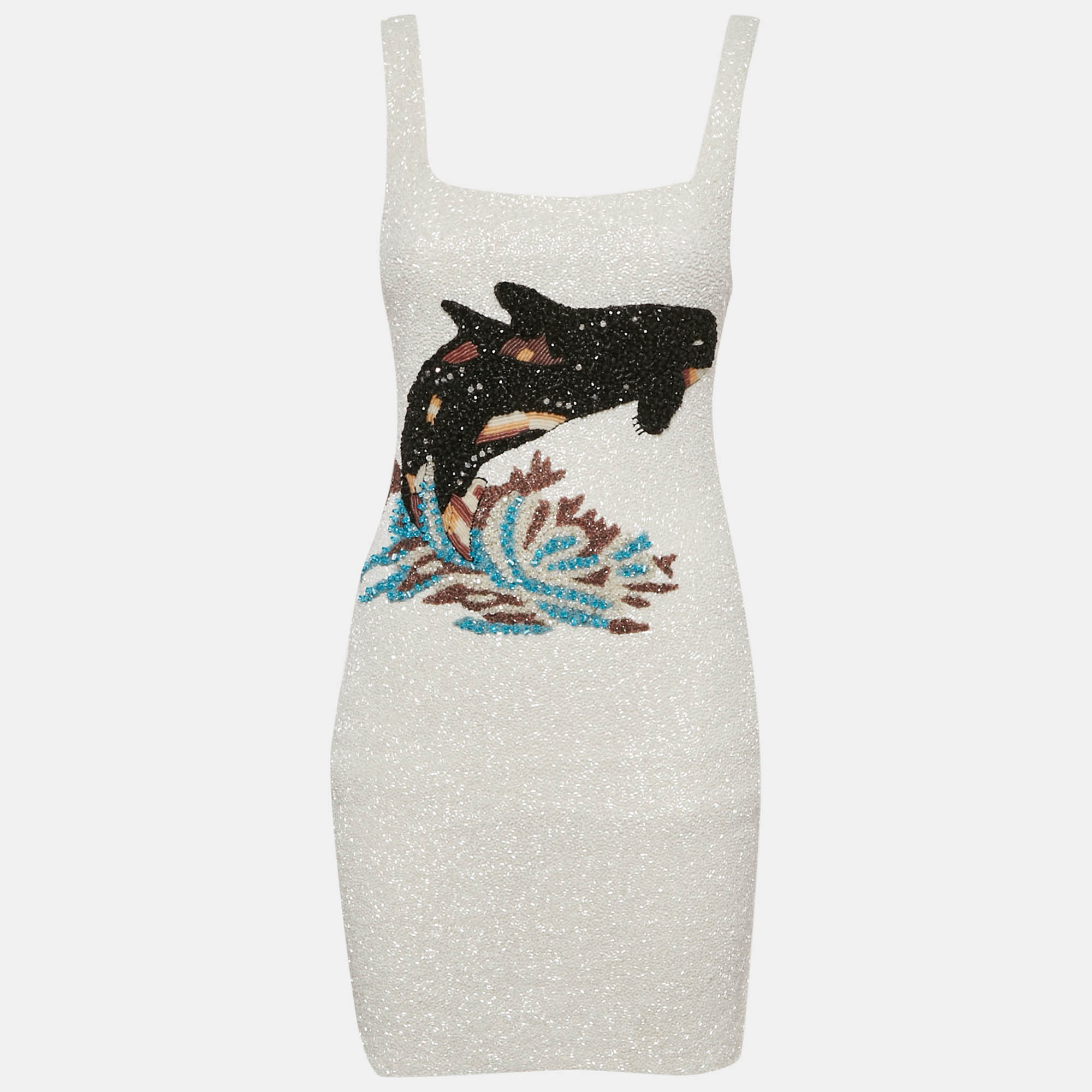 

Oceanus Swimwear White Beaded Jersey Marina Dress S