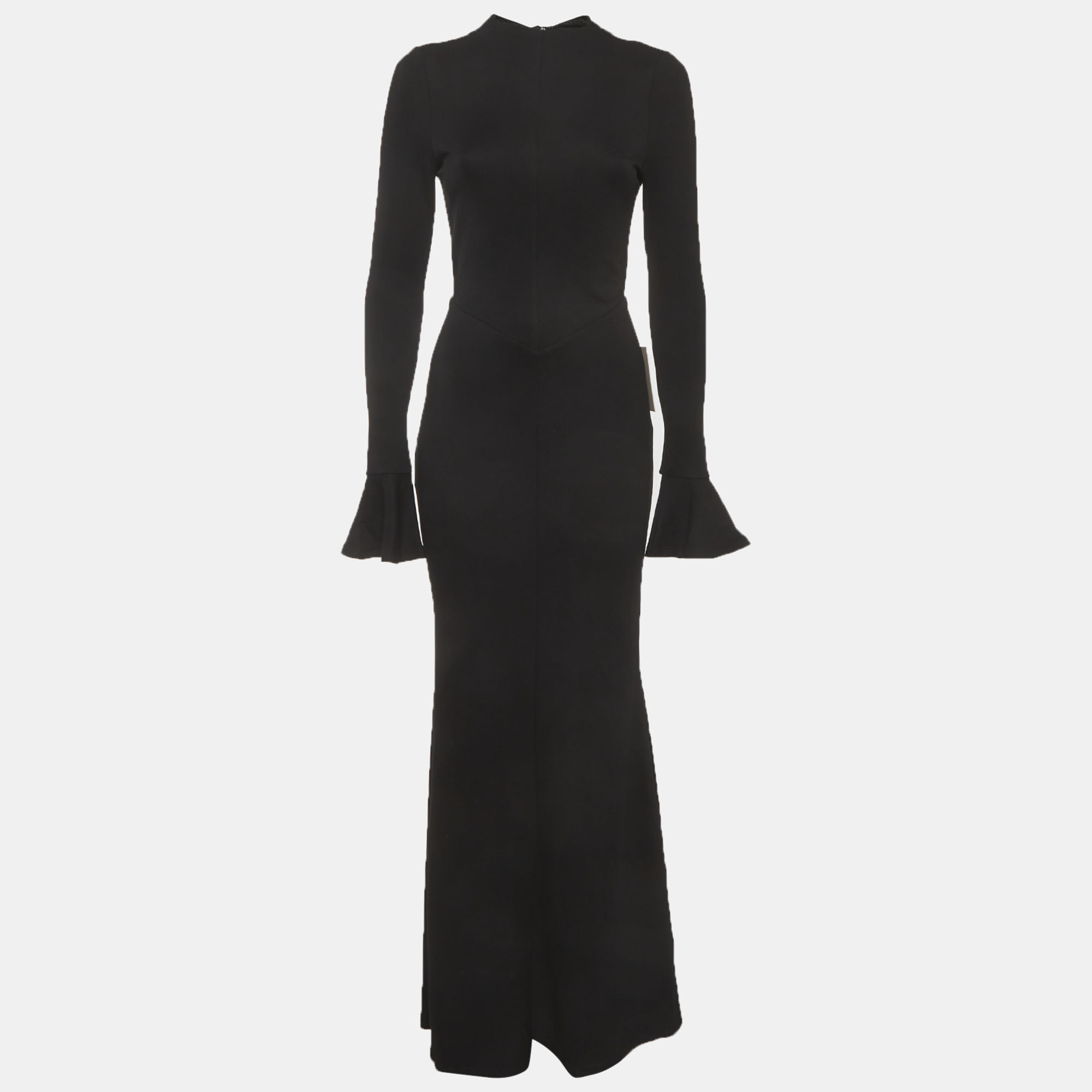

Oddmuse Black Jersey Knitted Long Sleeve Maxi Dress S