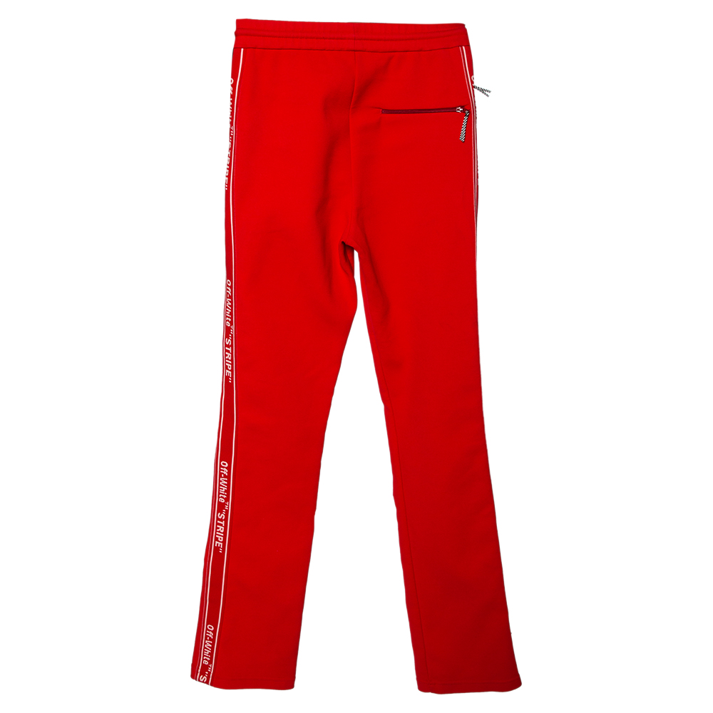 

Off-White Red Jersey Logo Trimmed Sweatpants