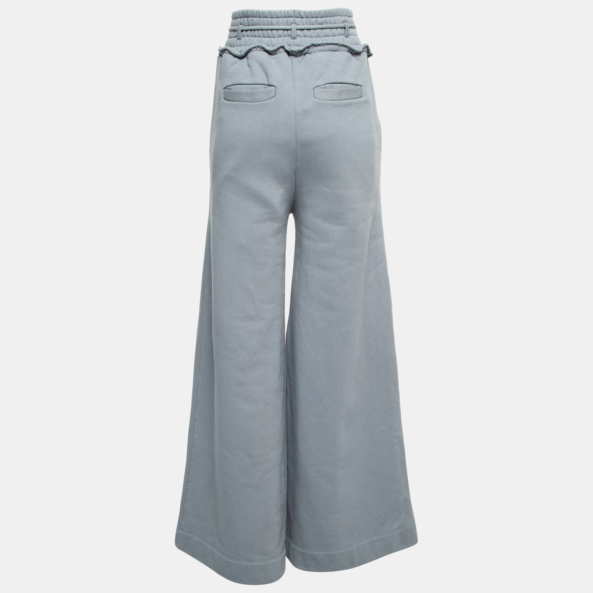 

Off-White Dusty Blue Off Print Cotton Wide Leg Sweatpants