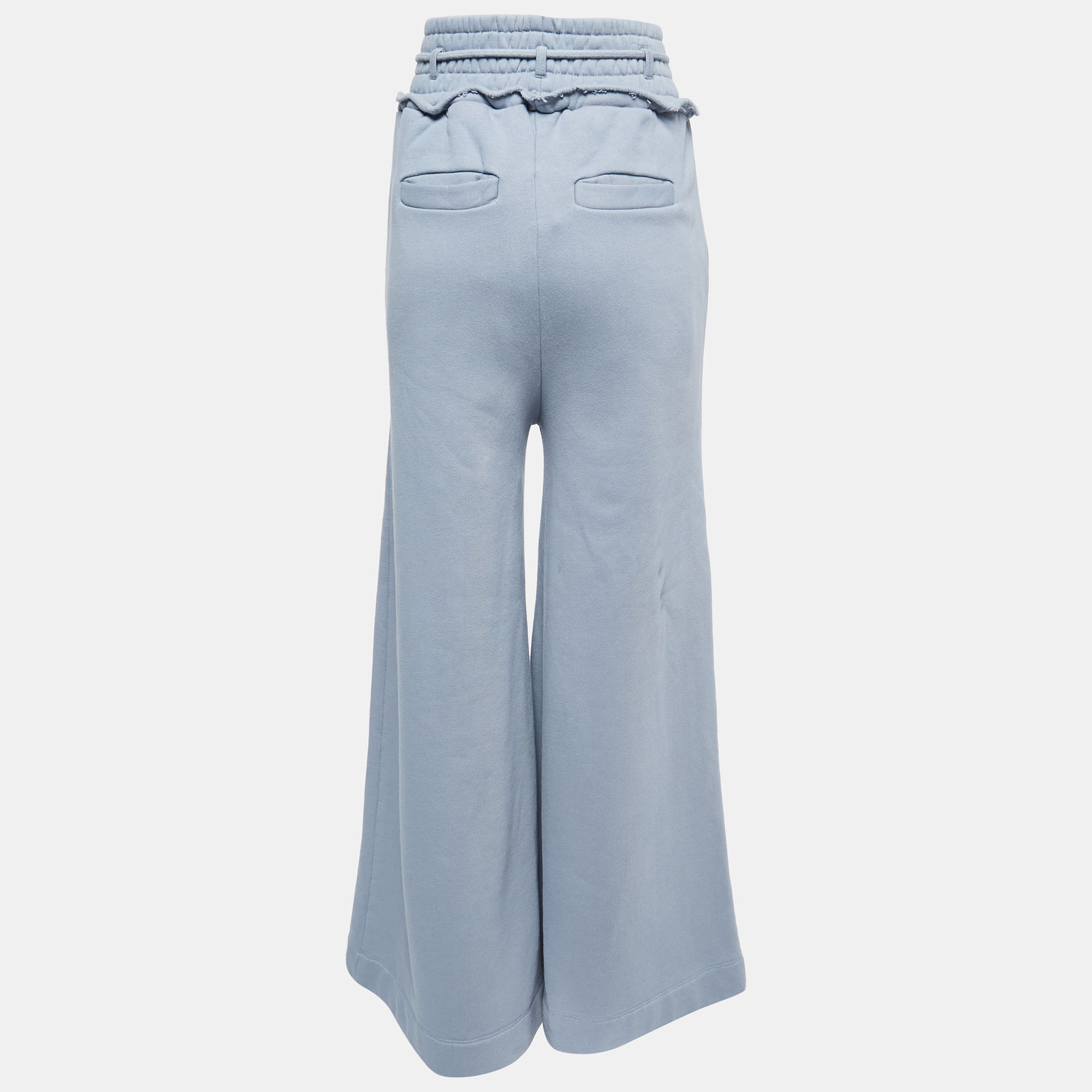 

Off-White Dusty Blue Off Print Cotton Wide Leg Sweatpants