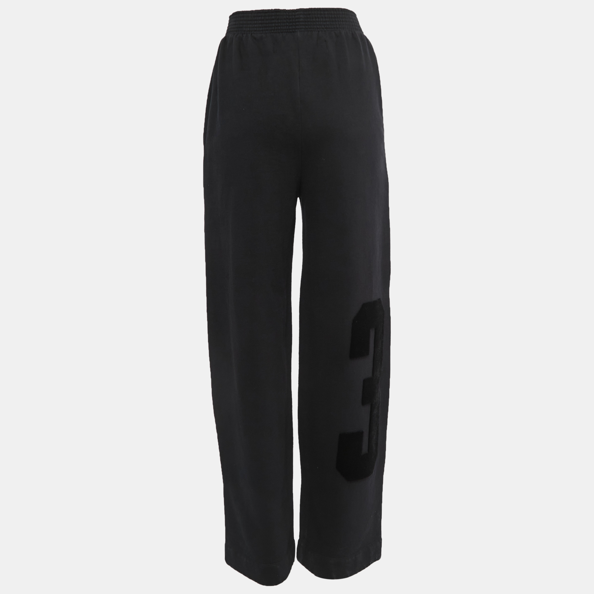 

Off-White Black Printed Cotton Knit Wide-Leg Sweat Pants