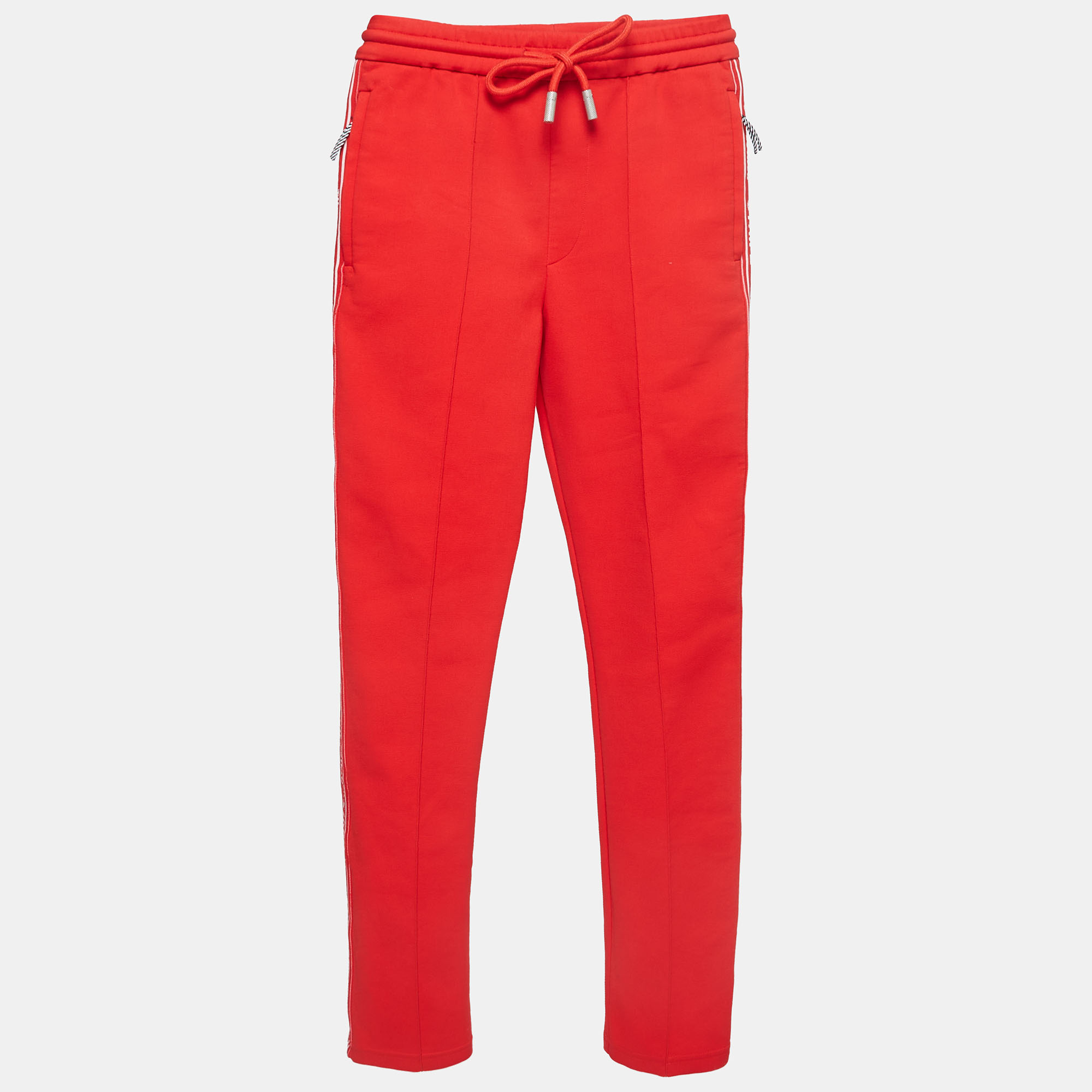 

Off-White Red Jersey Logo Tape Track Pants XXS