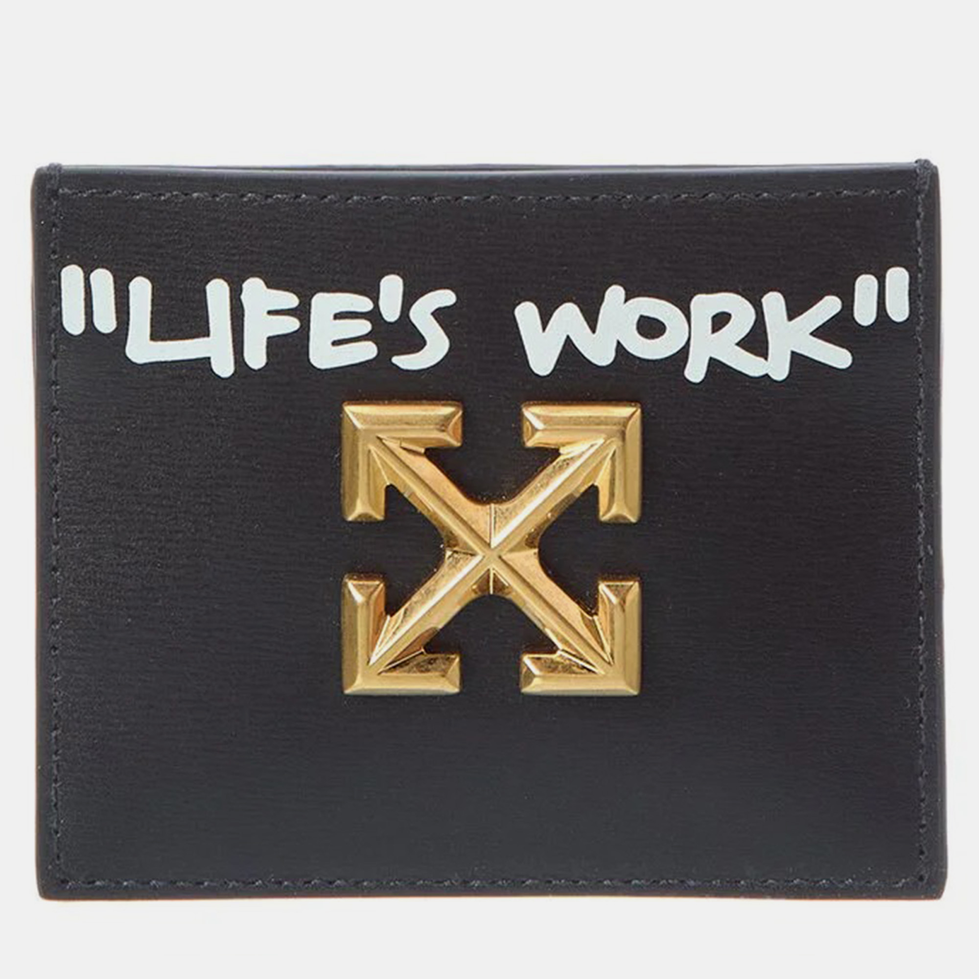 

Off White jitney simple Black leather Cardholder