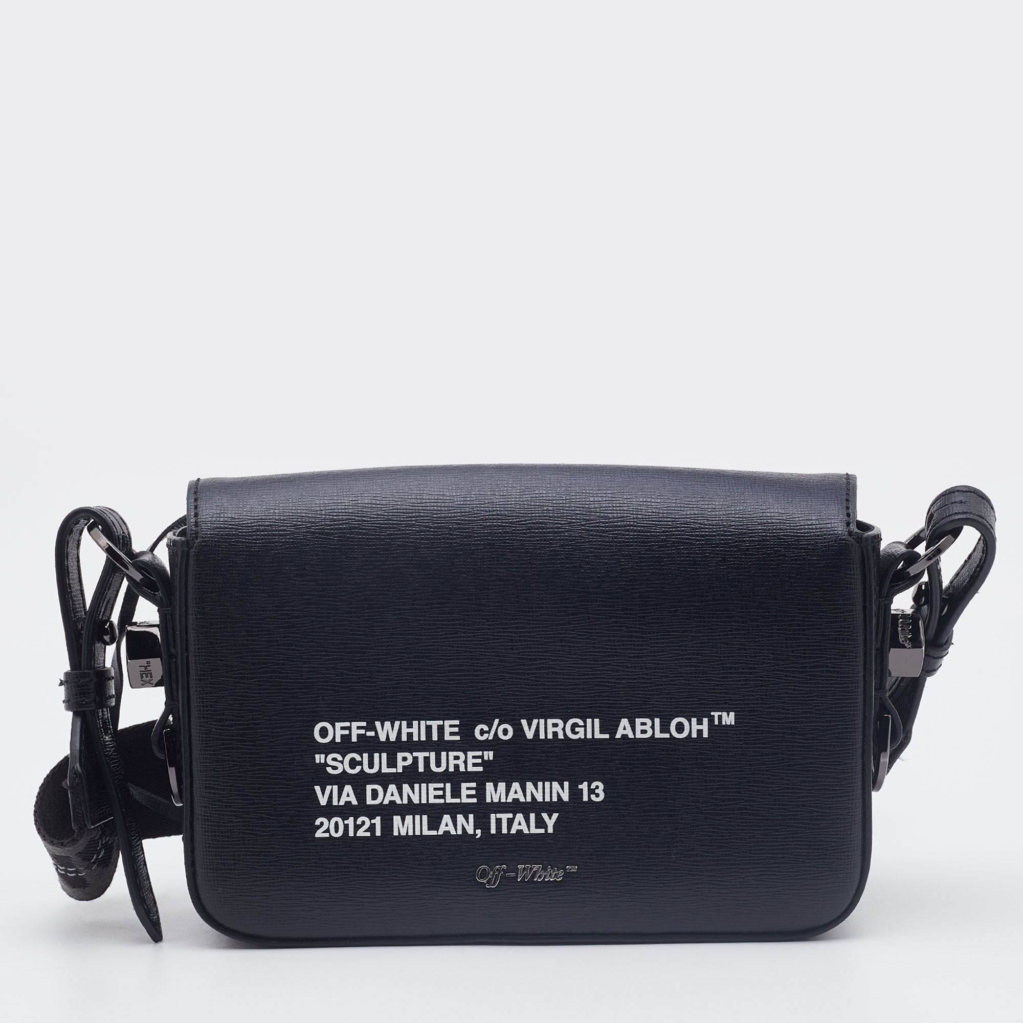 Leather Handbag With Iconic Arrow by Off-White in Black color for Luxury  Clothing