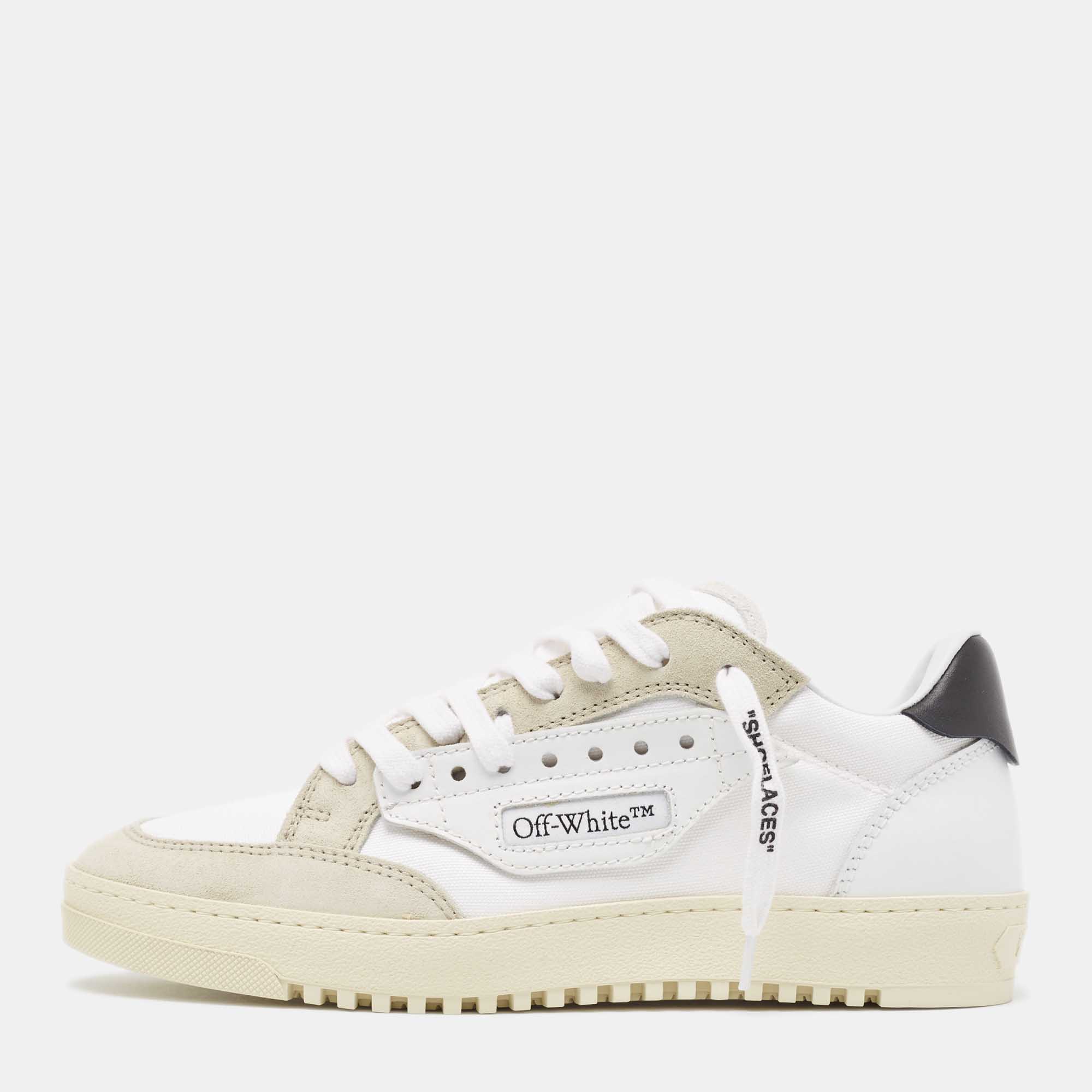 Pre-owned Off-white Multicolor Canvas And Leather 5.0 Sneakers Size 38