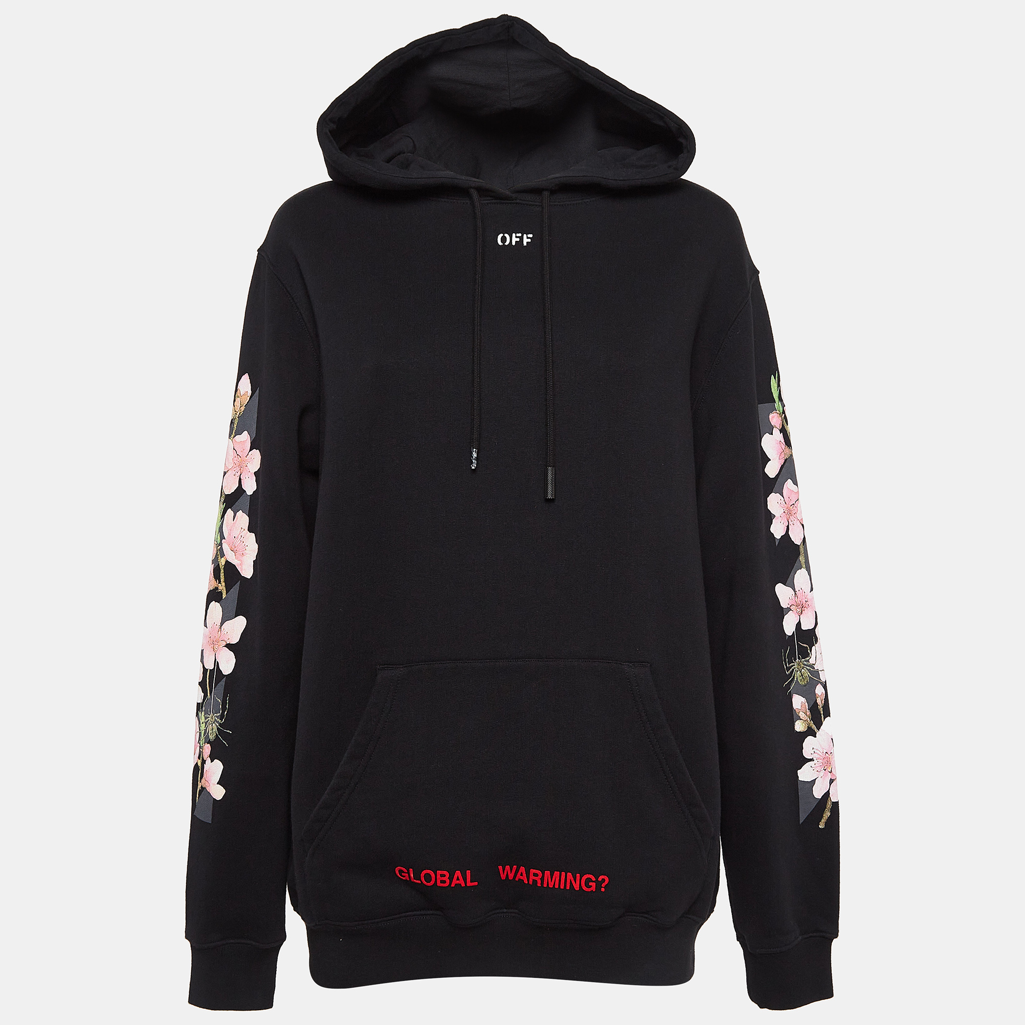 

Off-White Black Cherry Blossom Print Virgil Abloh Hoodie S