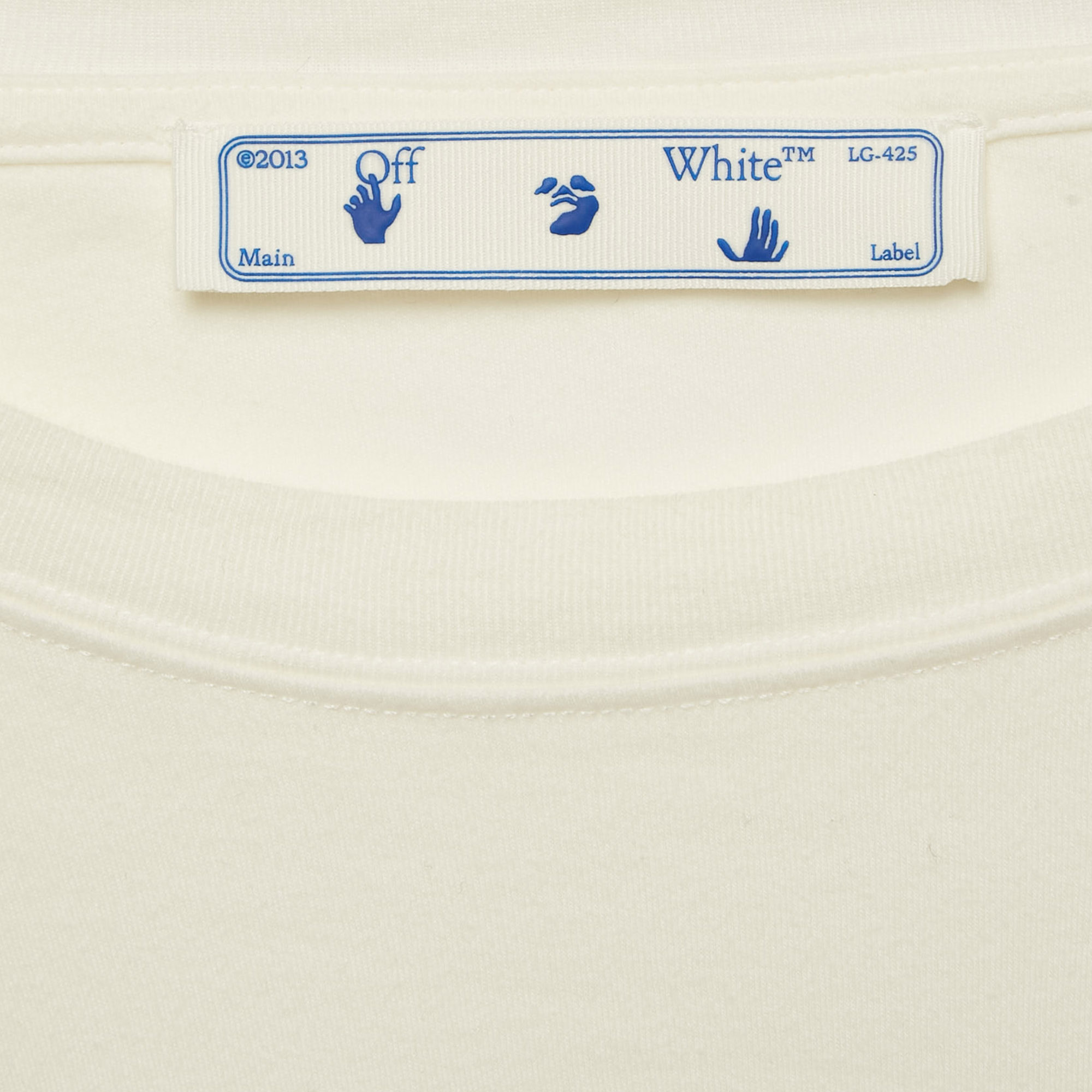 Off-White White Logo Print Jersey Oversized T-Shirt M 