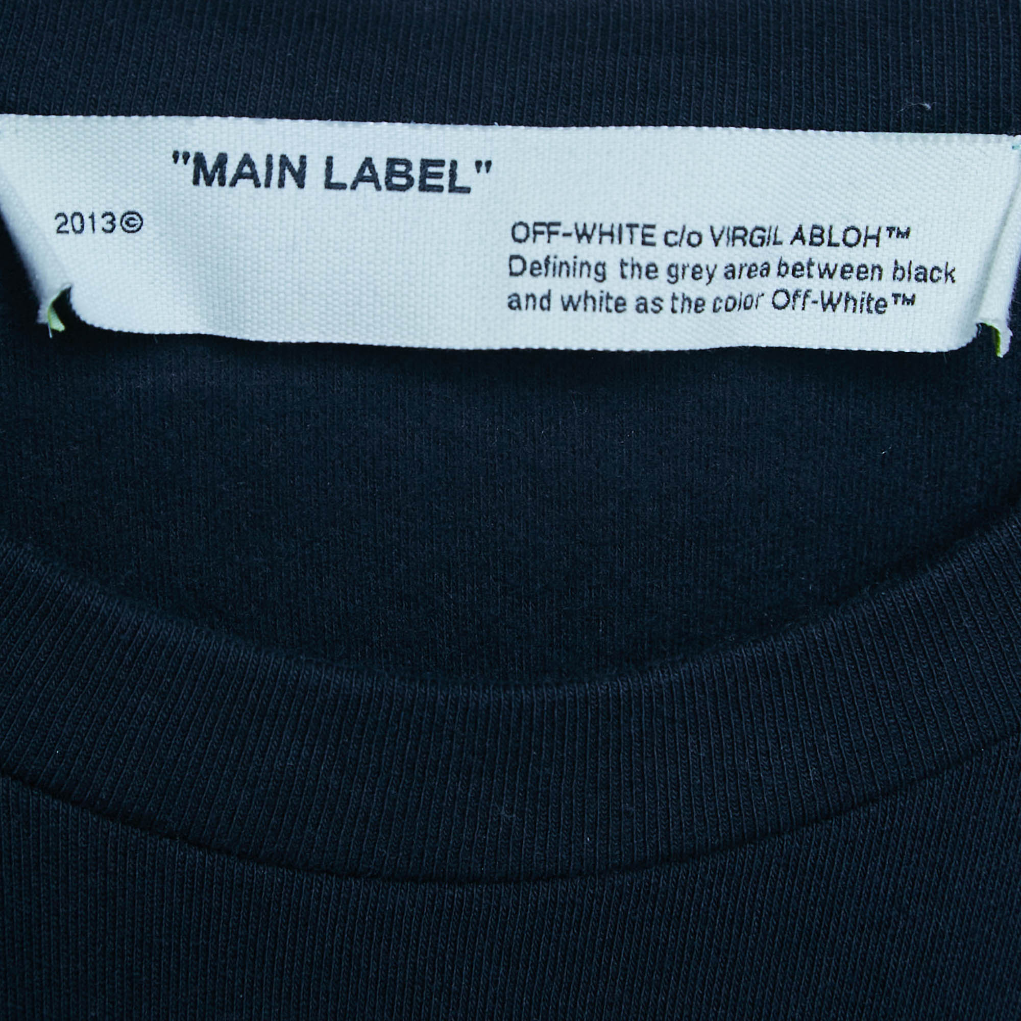 Off-White Navy Blue Cotton Knit Adjustable Waist Short Dress M 