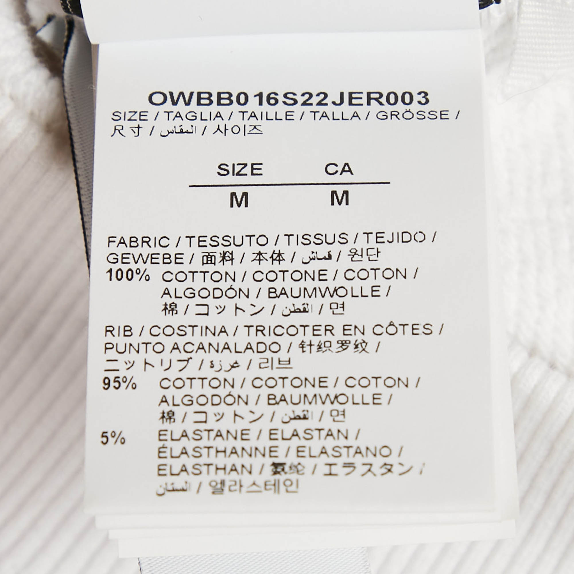 Off-White White Logo Embellished Cotton Hoodie M 