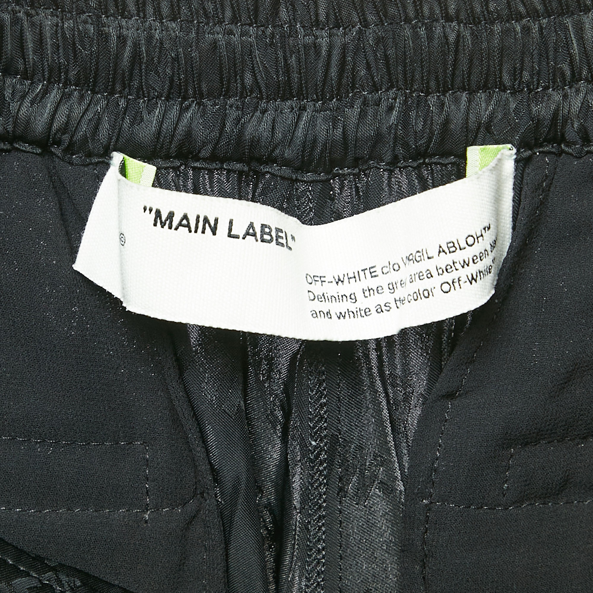 Off-White Black Logo Jacquard Satin Blouse and Pants Set L 