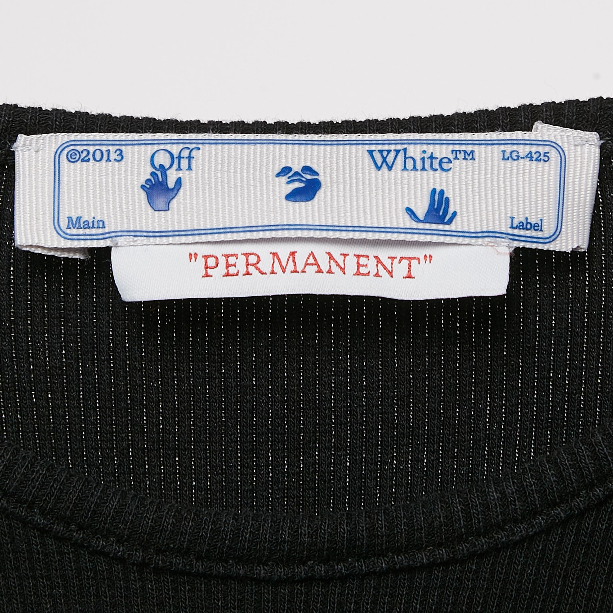 Off-White Black Logo Rib-Knit Midi Tank Dress XS 