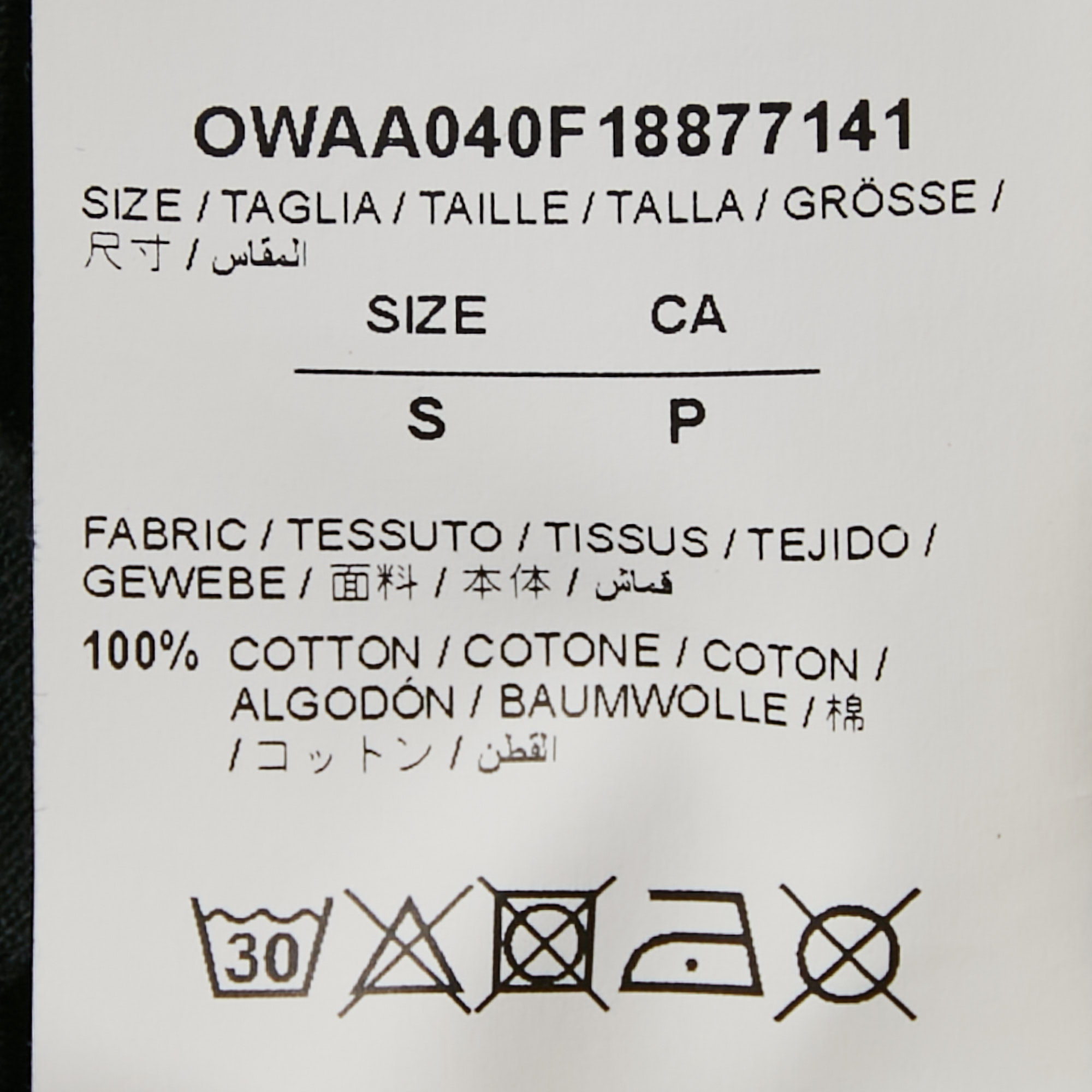 Off-White Black Print Cotton Jersey Crew Neck T-Shirt S 