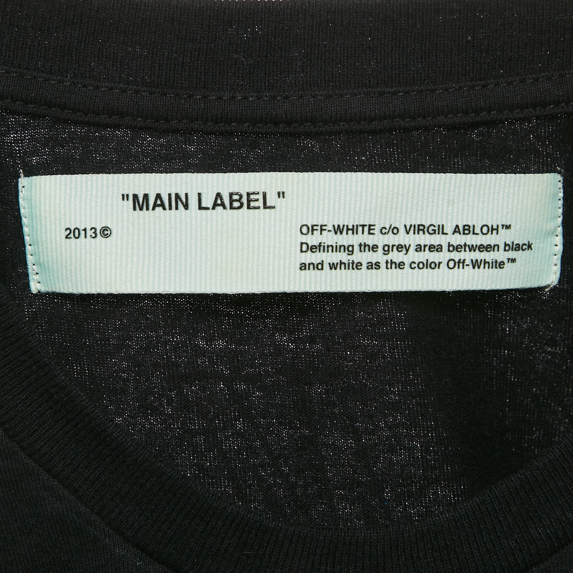 Off-White Black Print Cotton Jersey Crew Neck T-Shirt S 
