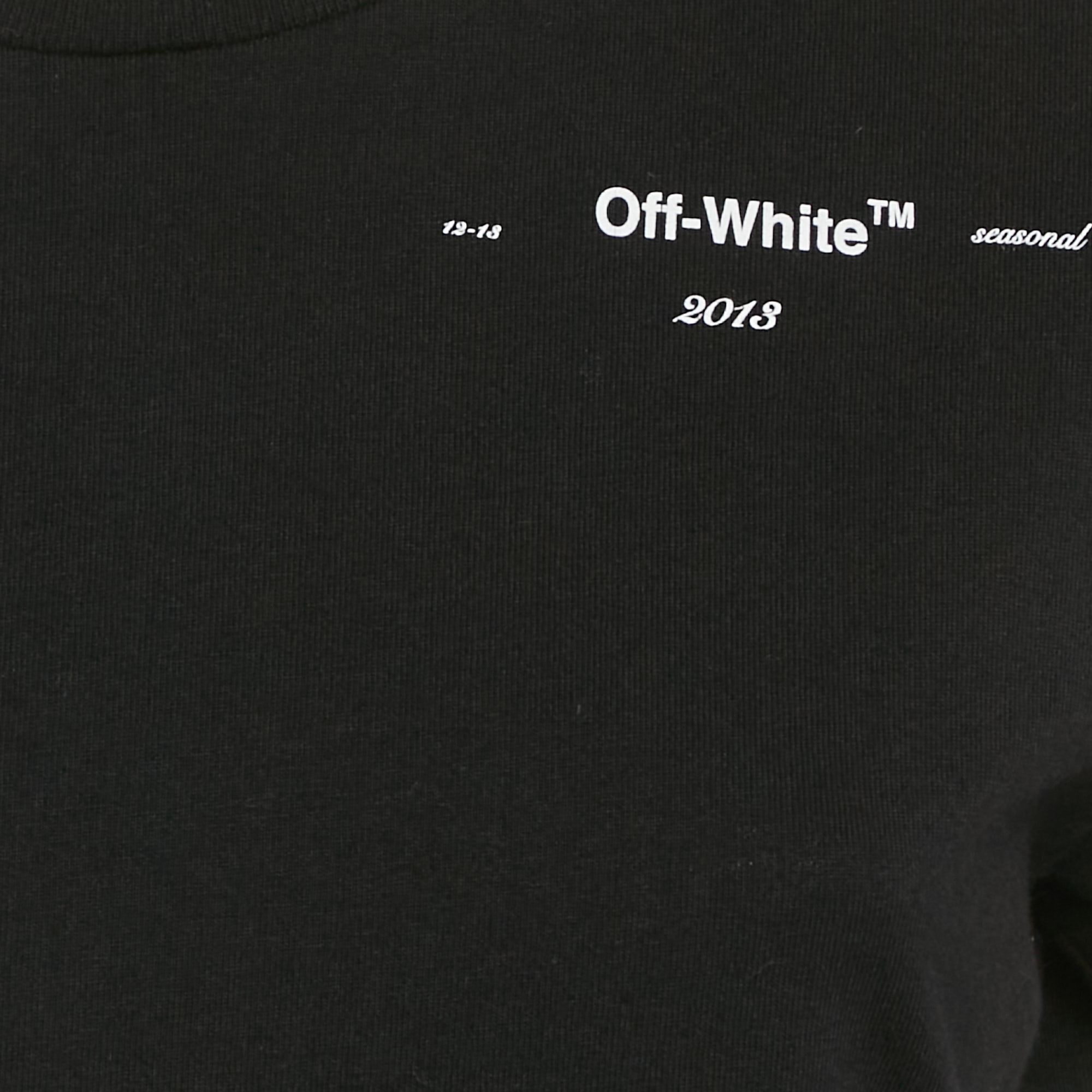 Off-White Black Print Cotton Jersey Crew Neck T-Shirt S 