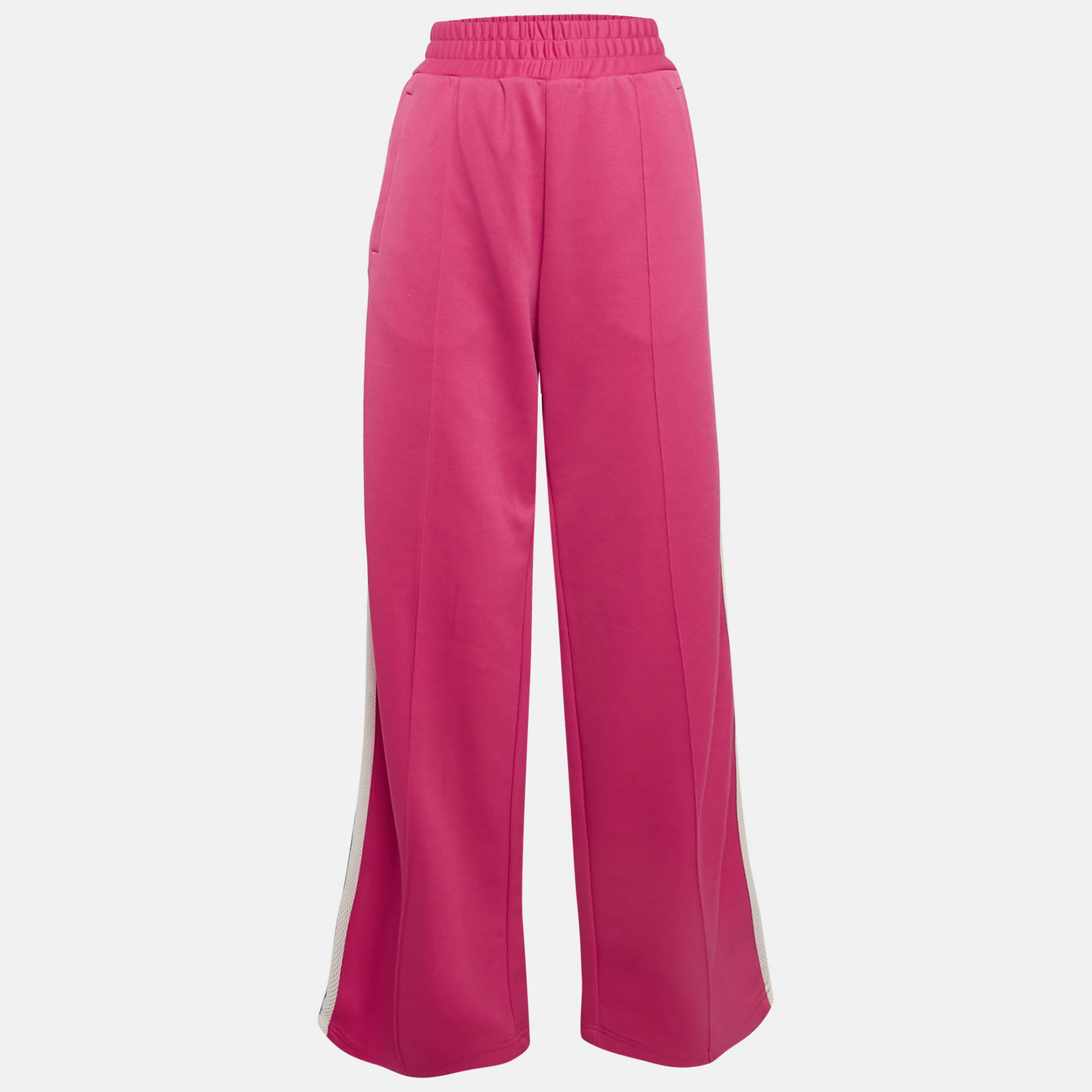 

Off-White Pink Cotton Jersey Side Striped Track Pants L
