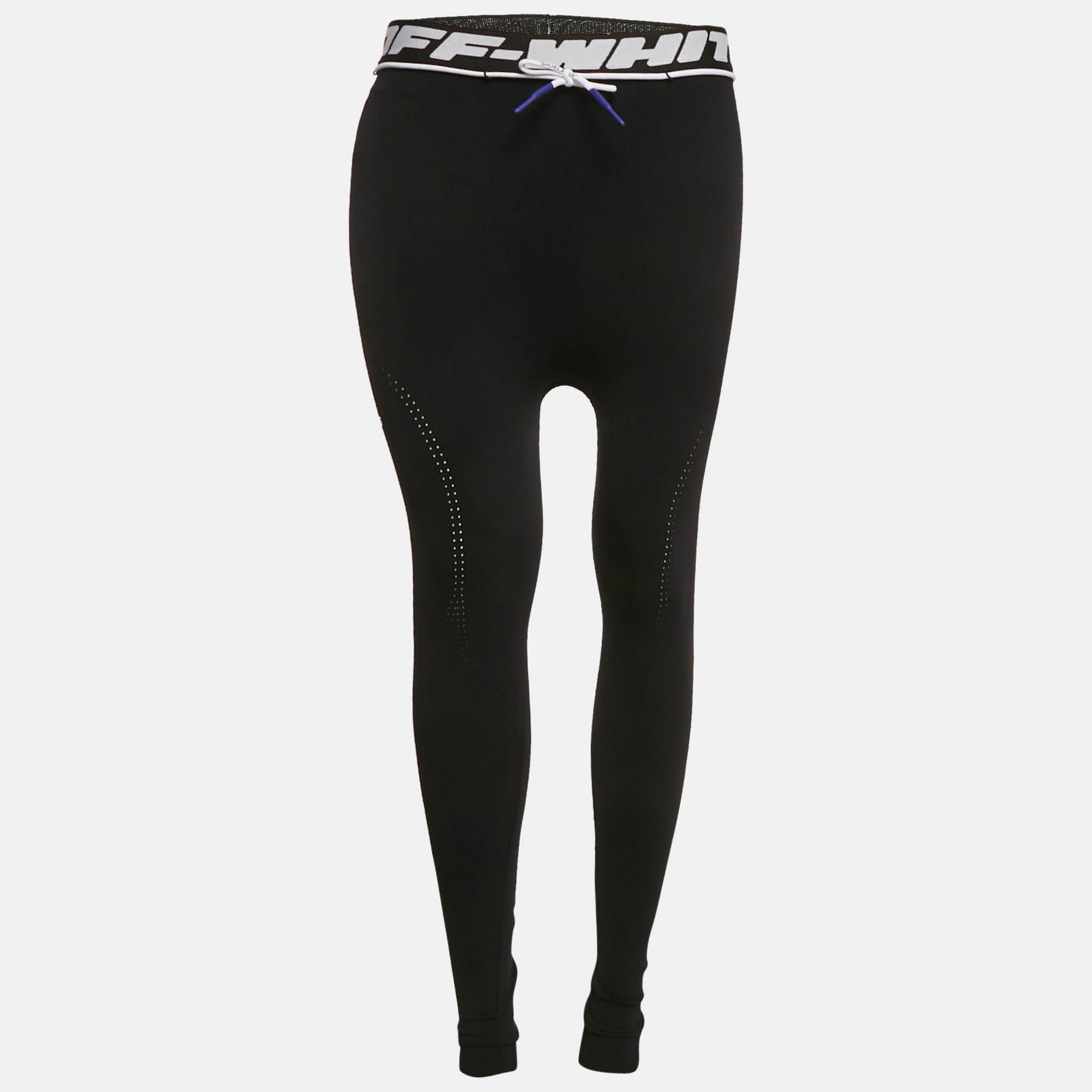 

Off-White Black Jersey Drawstring Active Leggings L