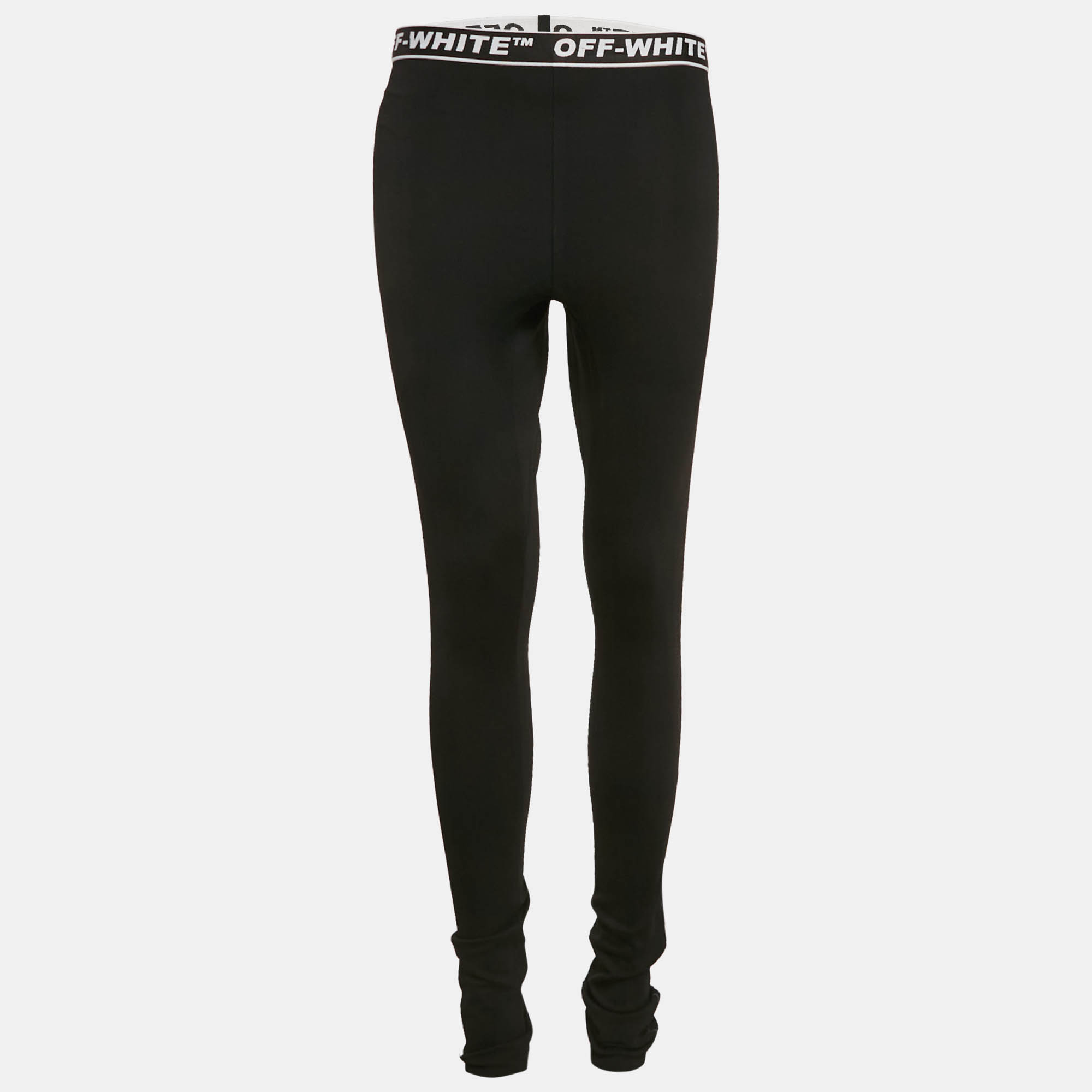 

Off-White Black Logo Waistband Jersey Active Leggings L