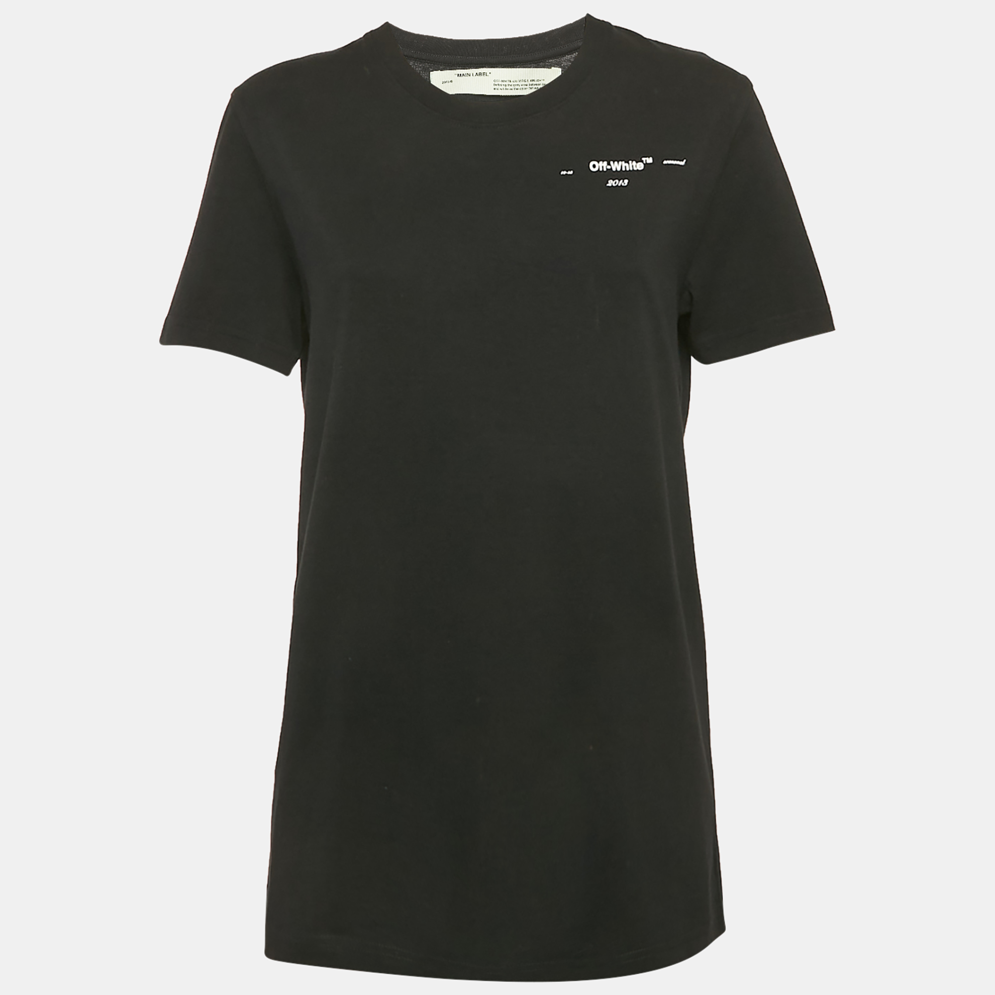

Off-White Black Leaf Embossed Jersey Crewneck T-Shirt M