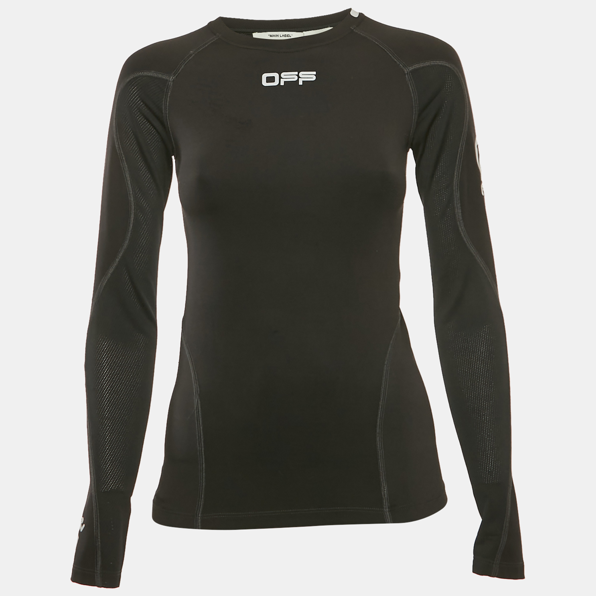Off-White Black Jersey Long Sleeve T-Shirt XS