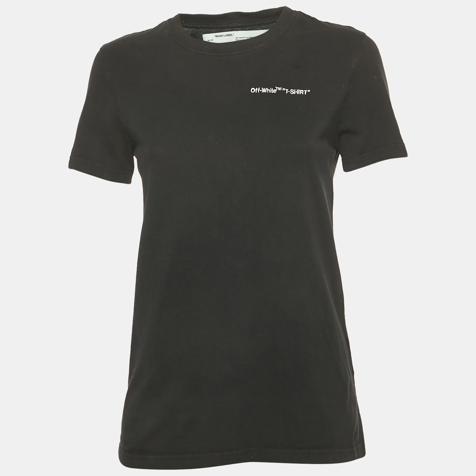 

Off-White Black Logo Embroidered Jersey Crew Neck T-Shirt XS