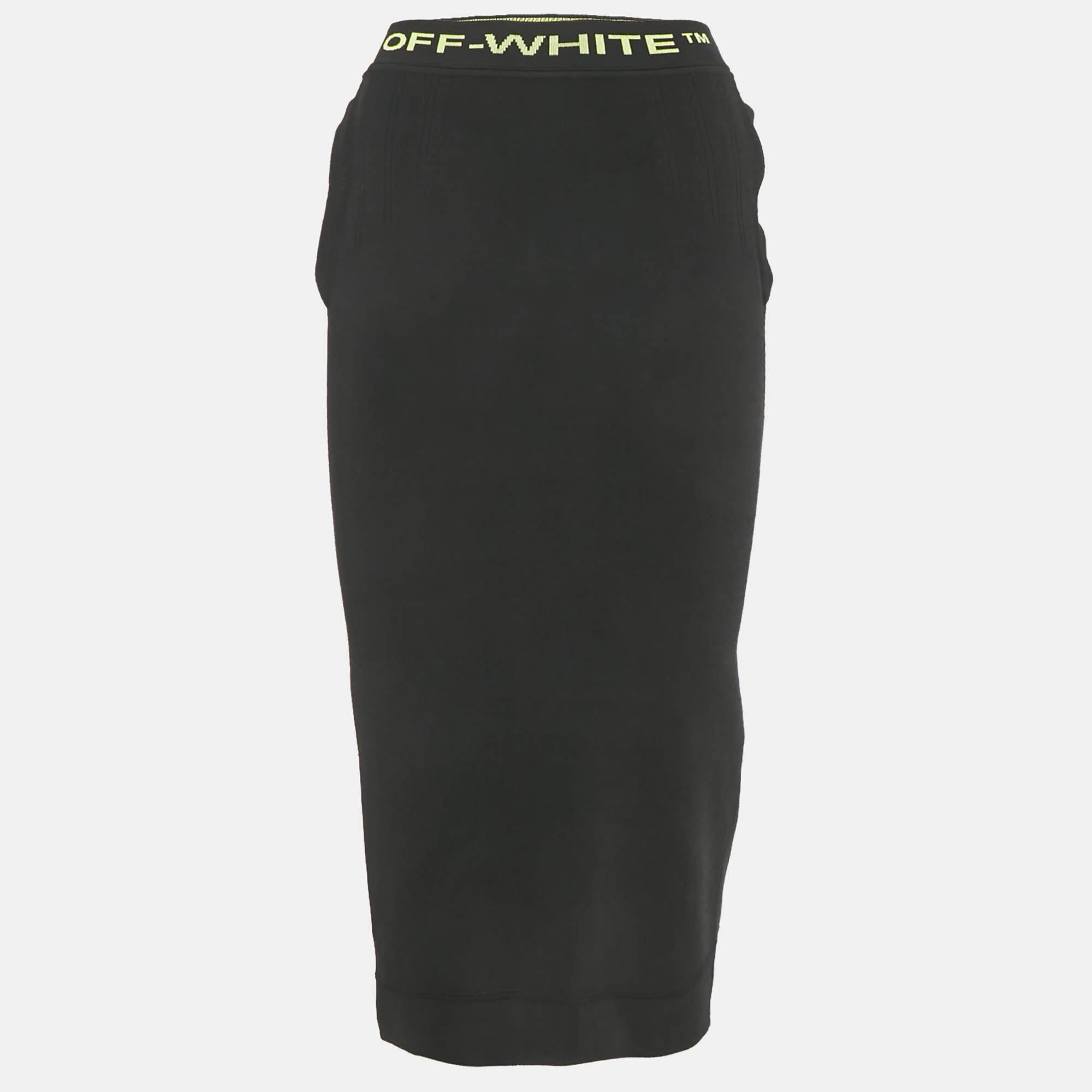 

Off-White Black Jersey Logo Waist Band Skirt S