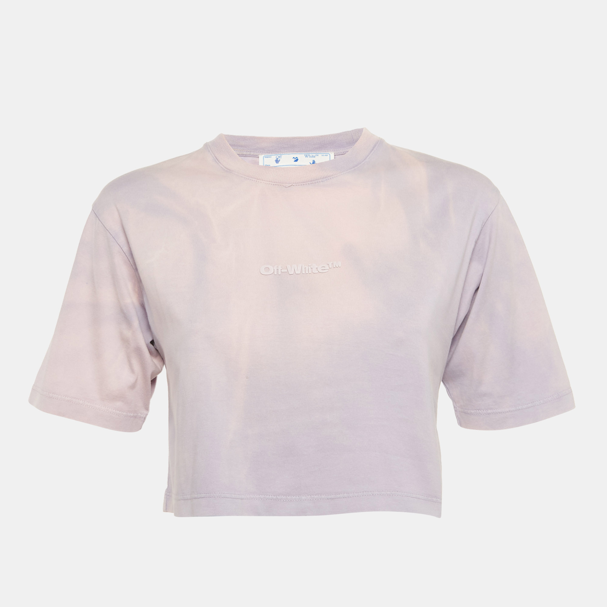 

Off-White Lavender Tie & Dye Logo Applique Crop Top S, Purple