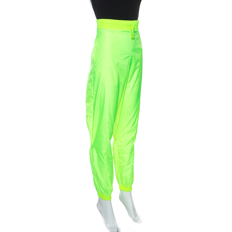 

Off-White Neon Green Log Detail Track Pants