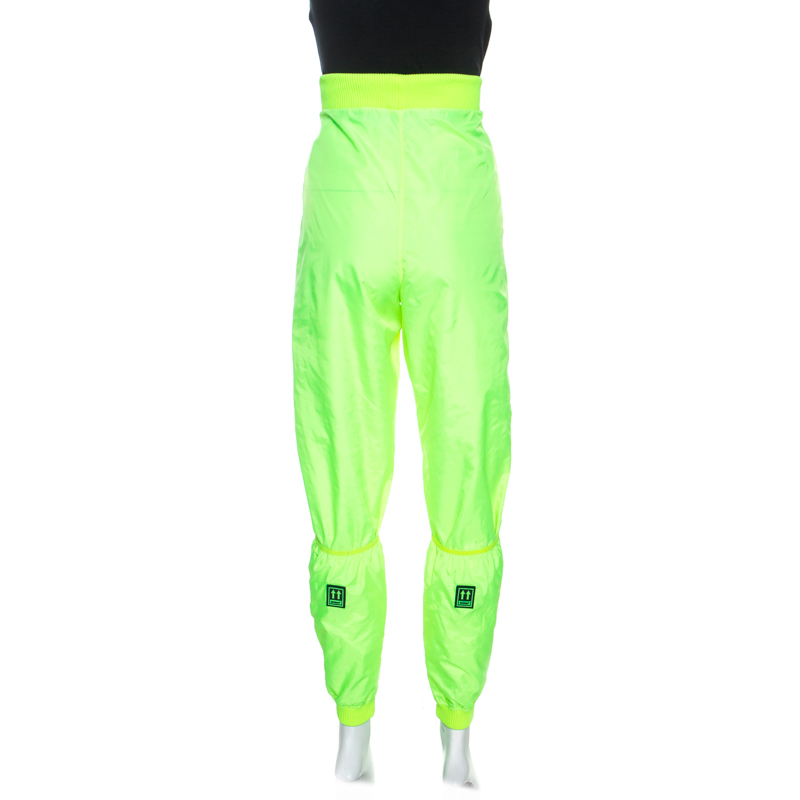 off white neon green pants