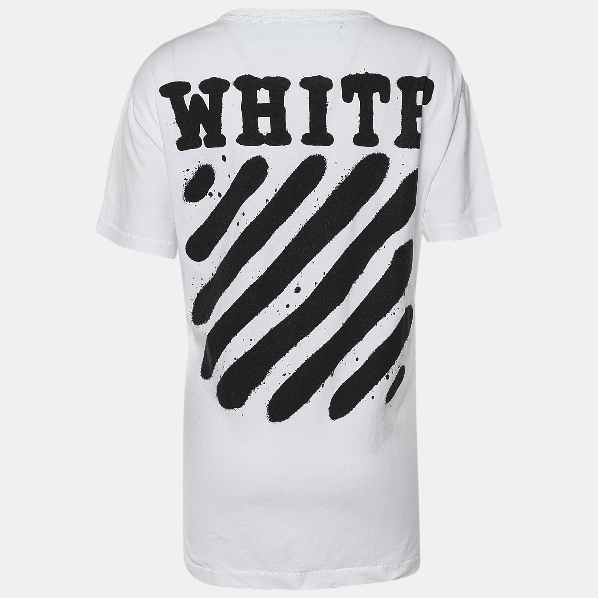

Off-White White Cotton Printed Crew Neck Oversized T-shirt