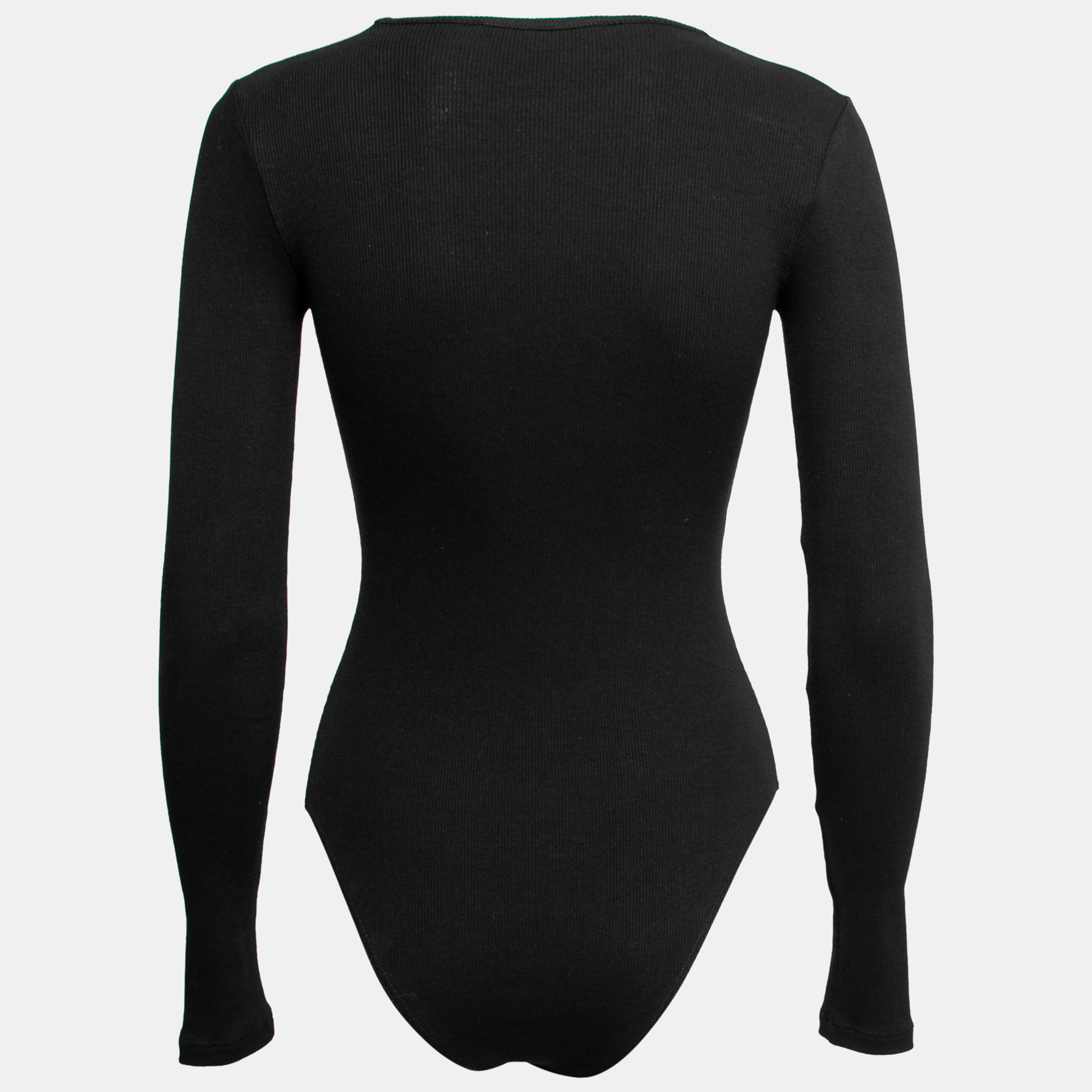 

Off-White Black Printed Rib Knit Long Sleeve Bodysuit