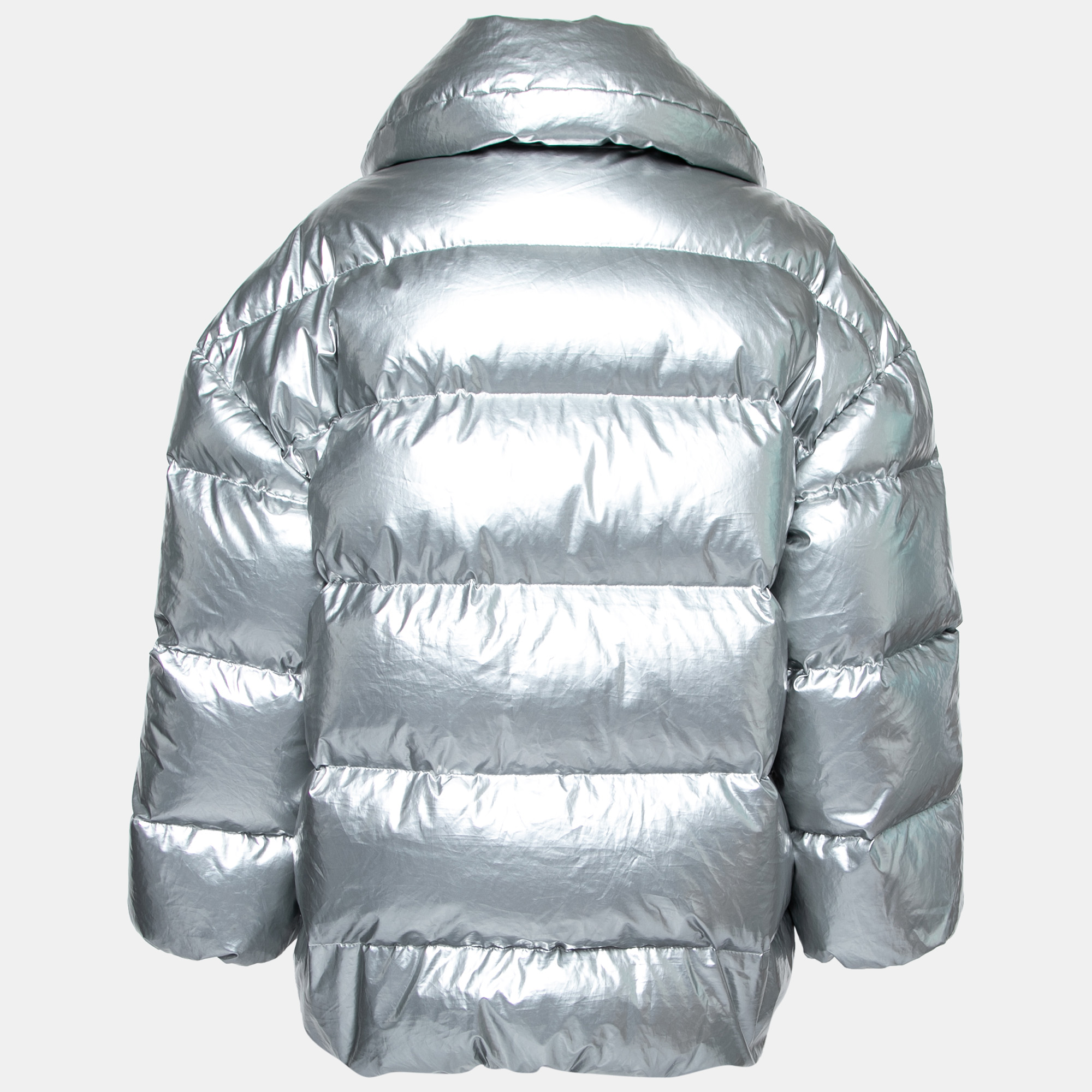 

Off-White Metallic Silver Synthetic Down Puffer Jacket