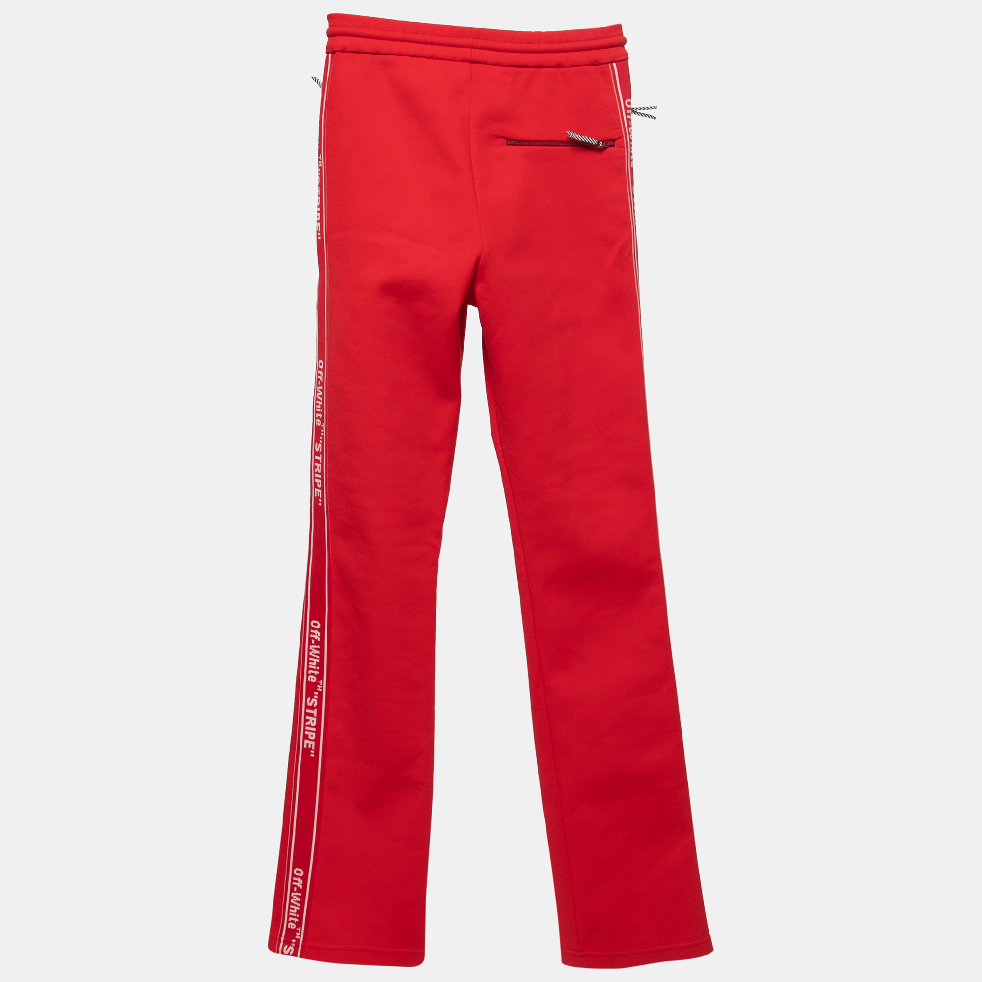 

Off-White Red Knit Logo Log Tape Trimmed Track Pants