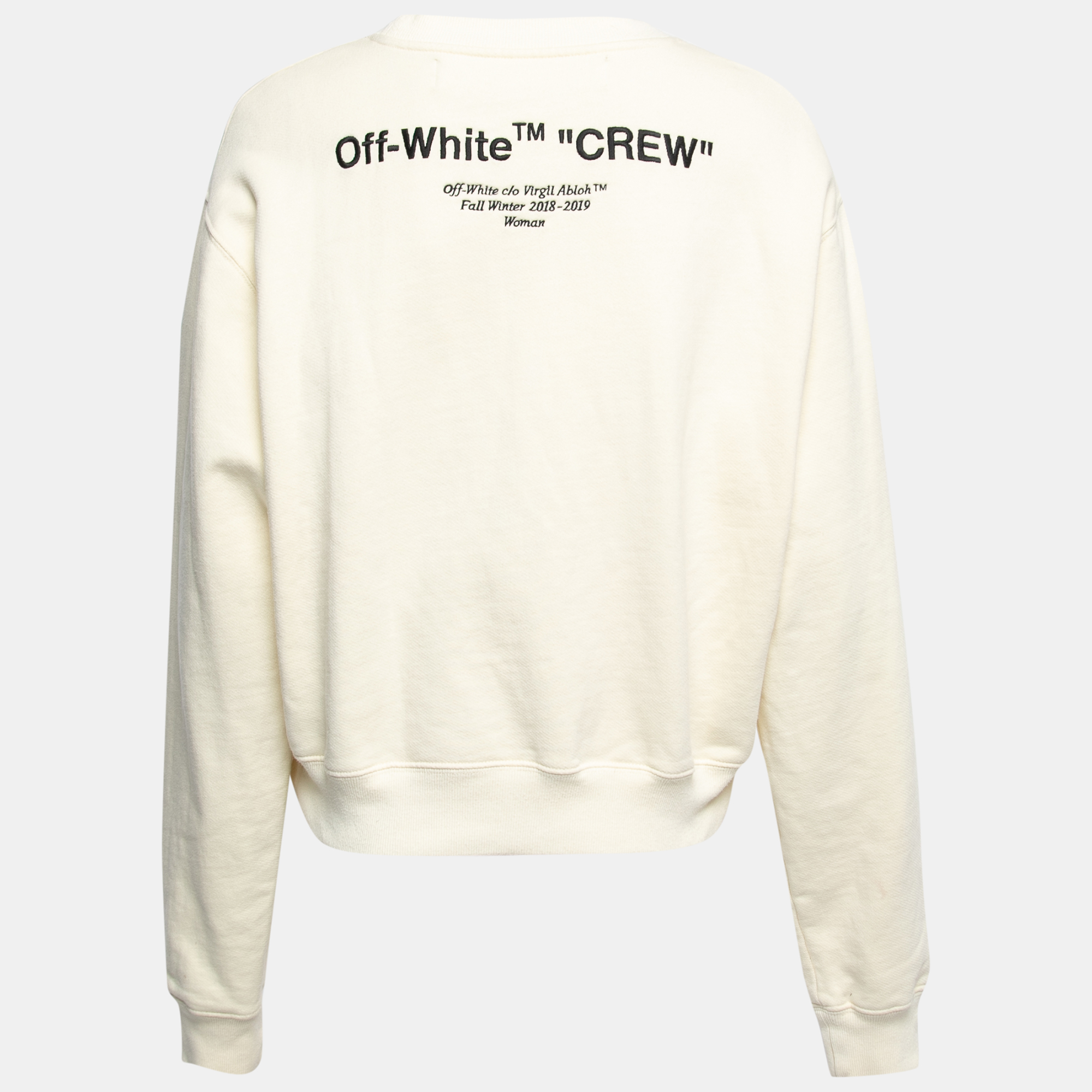 

Off-White Cream Cotton Embroidered Sweatshirt