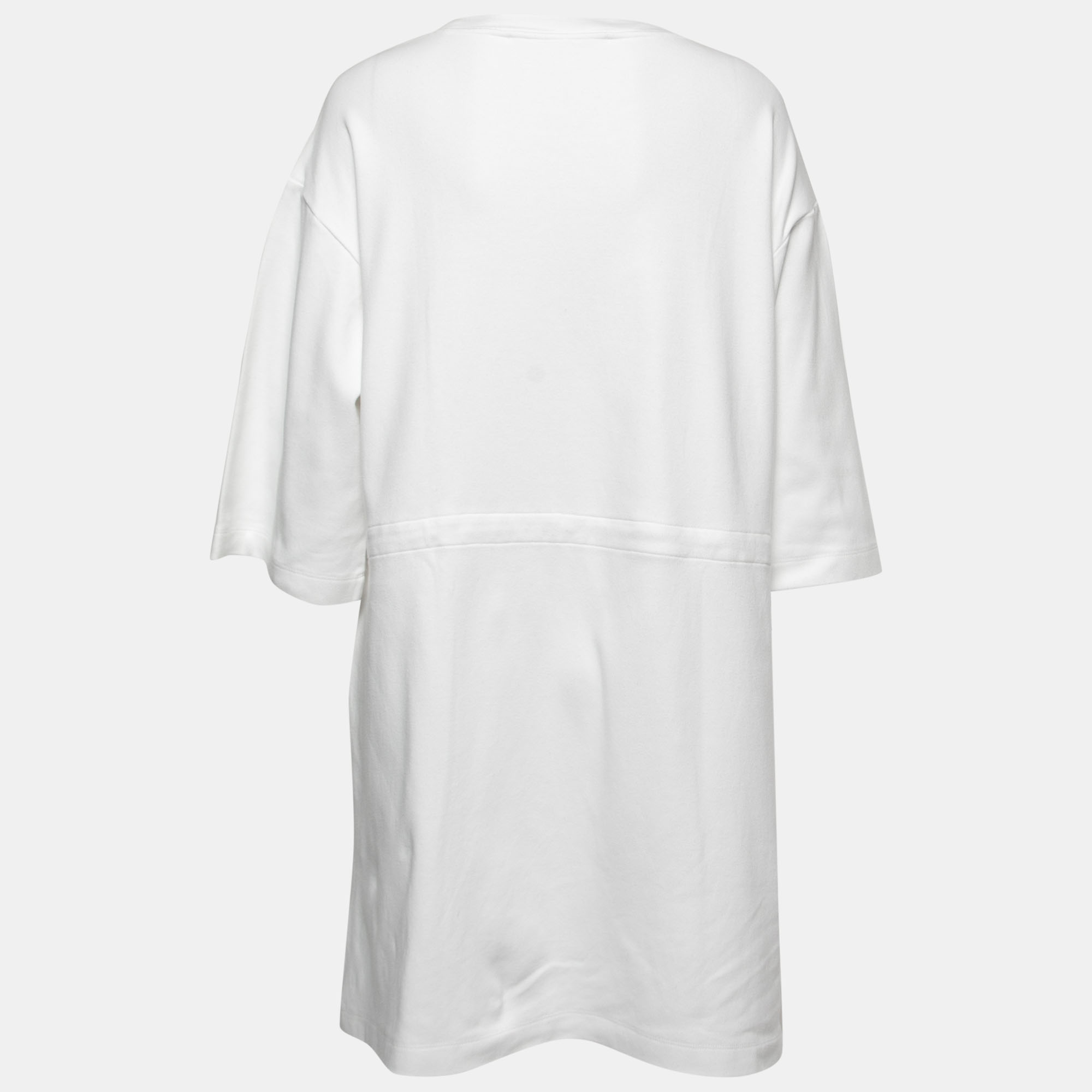 

Off-White White Cotton Logo Print T-Shirt Dress