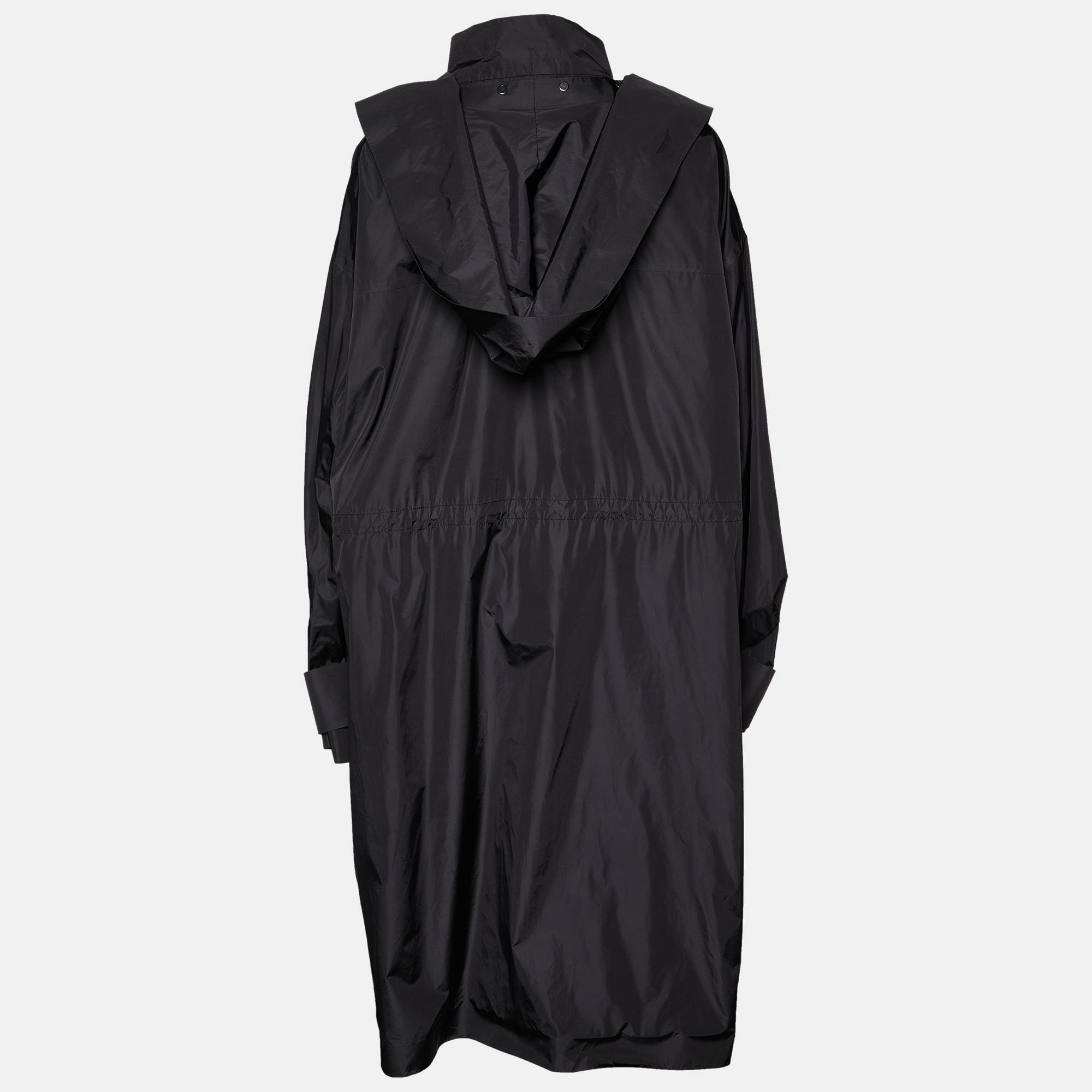 

Off-White Black Nylon Hooded Oversized Coat