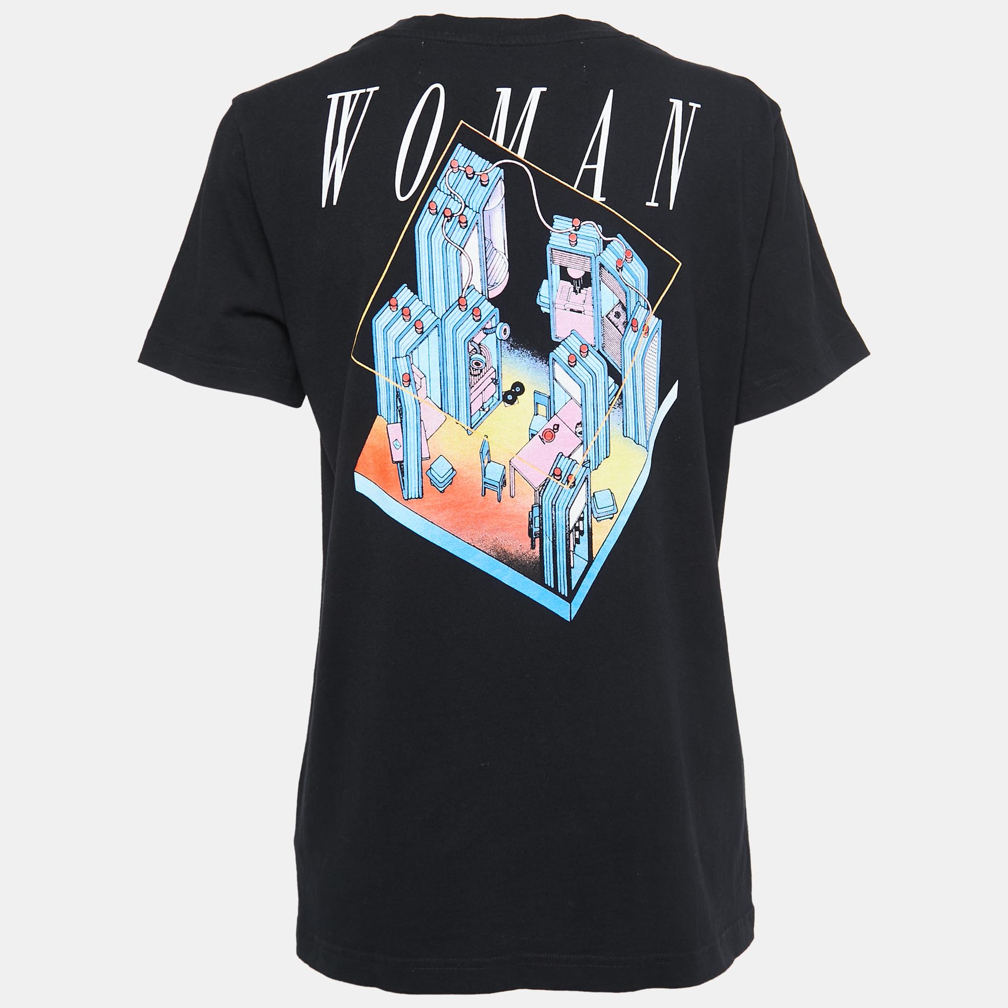 

Off-White Black Cotton Woman Print T-Shirt