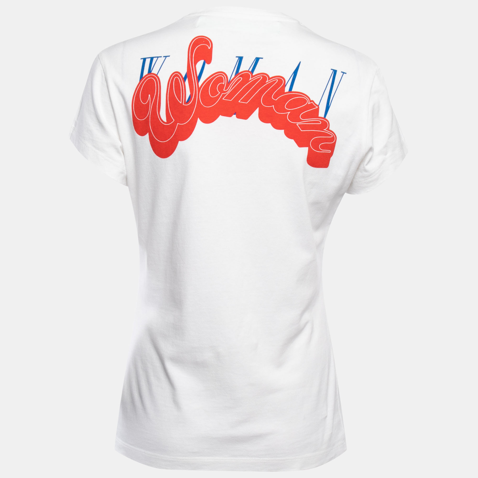 

Off-White White Logo Print Cotton Crew Neck Short Sleeve T-Shirt