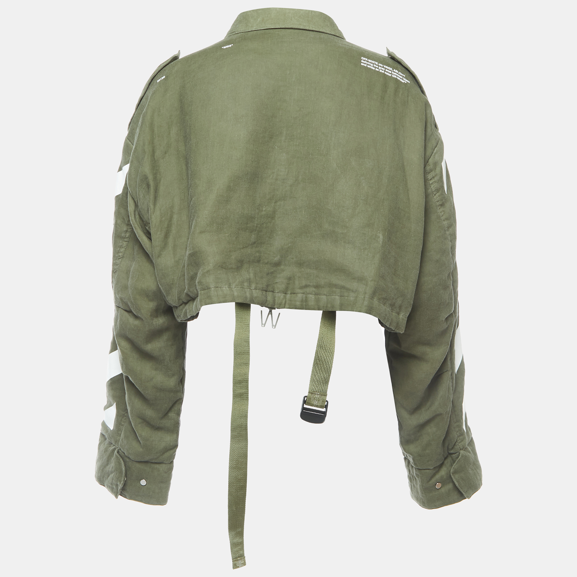 

Off-White Green Linen Cropped Jacket