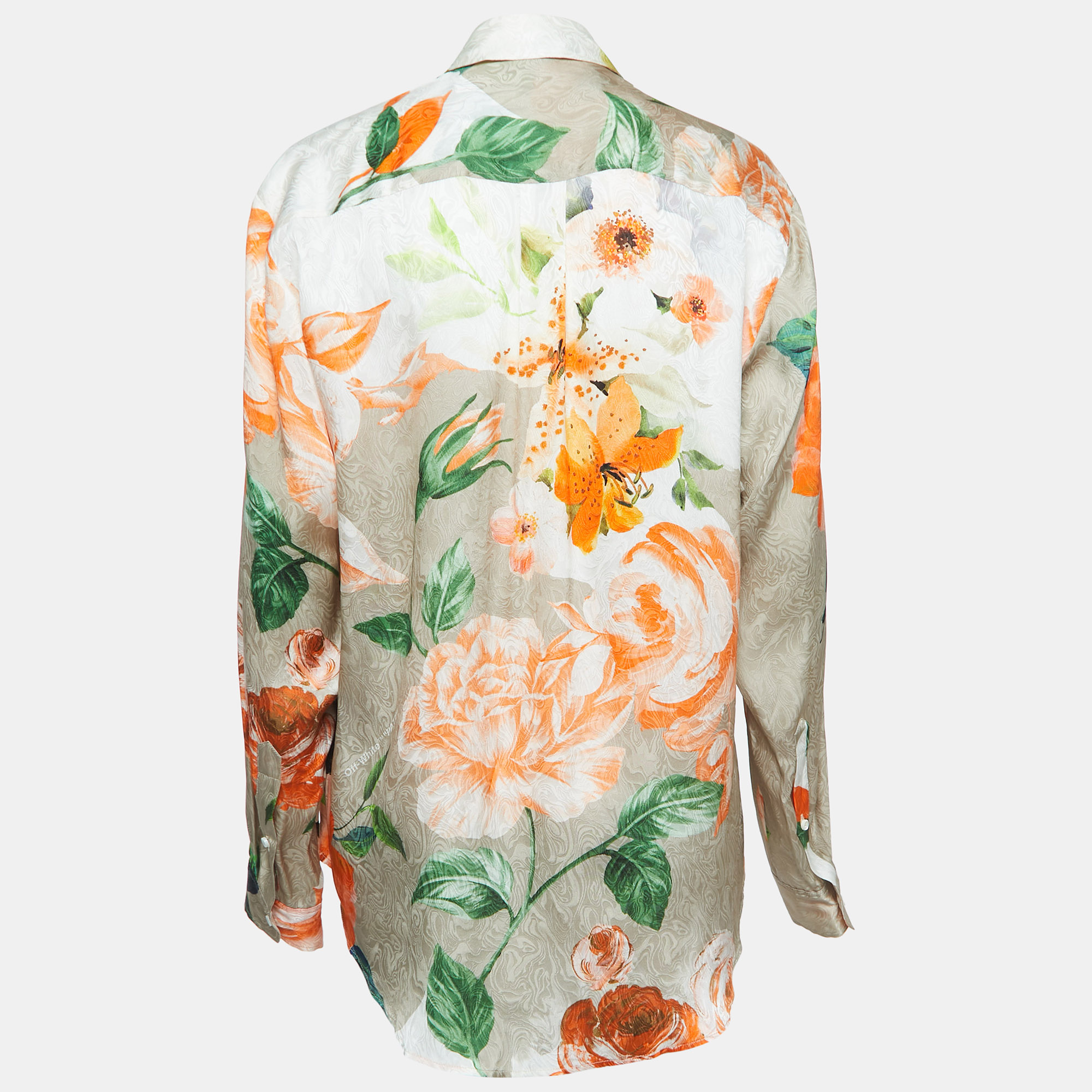

Off-White Multicolor Floral Silk Button-Up Shirt