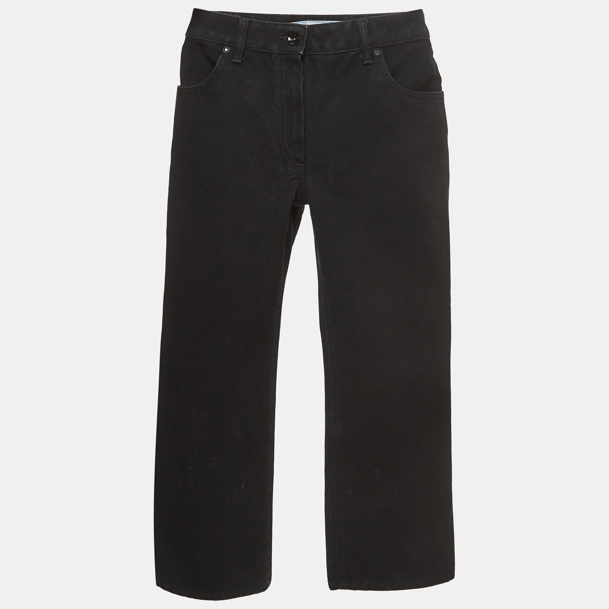 Pre-owned Off-white Black Diagonal Striped Denim High Waist Jeans S Waist 24"