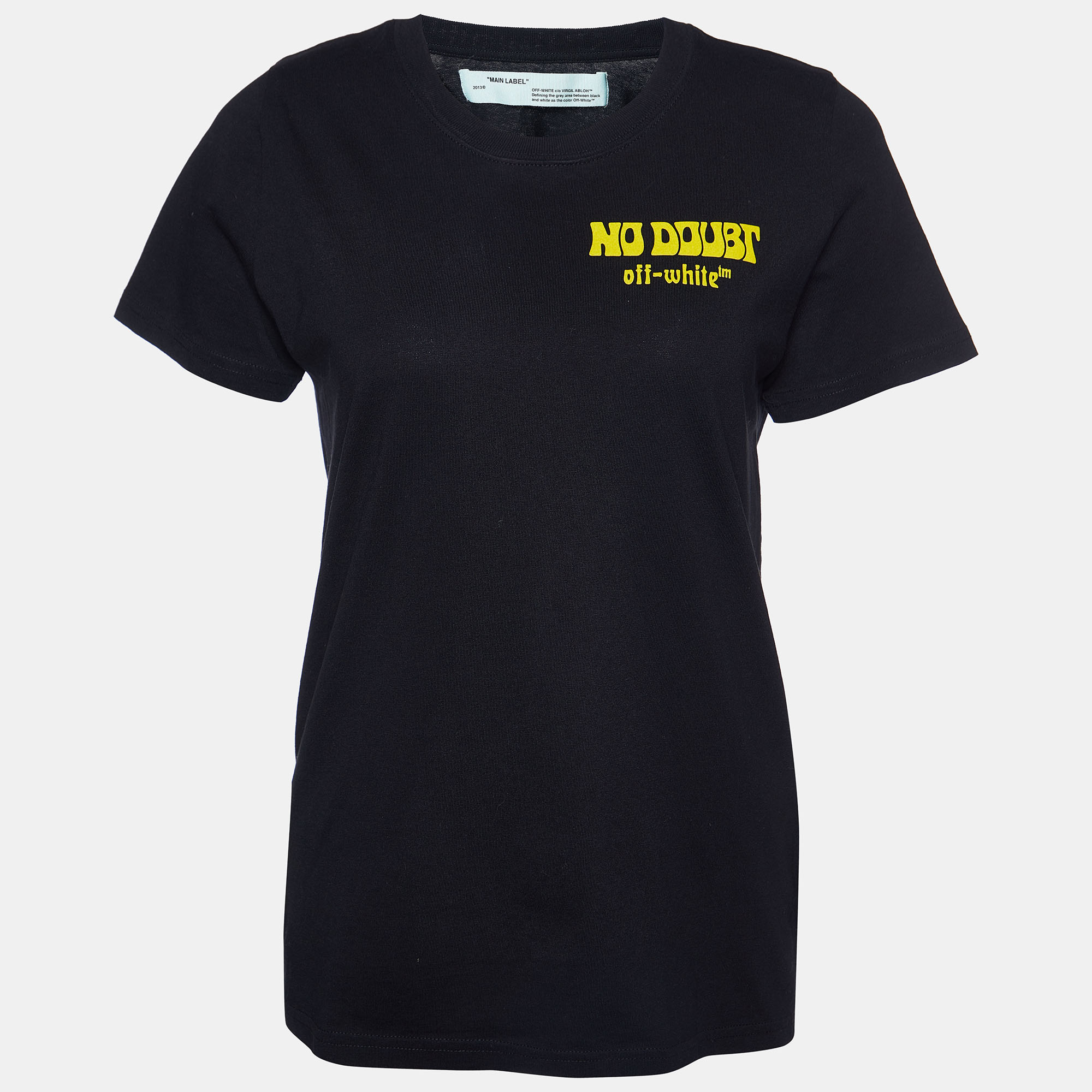 Pre-owned Off-white Black No Doubt Print Cotton Crew Neck T-shirt Xs