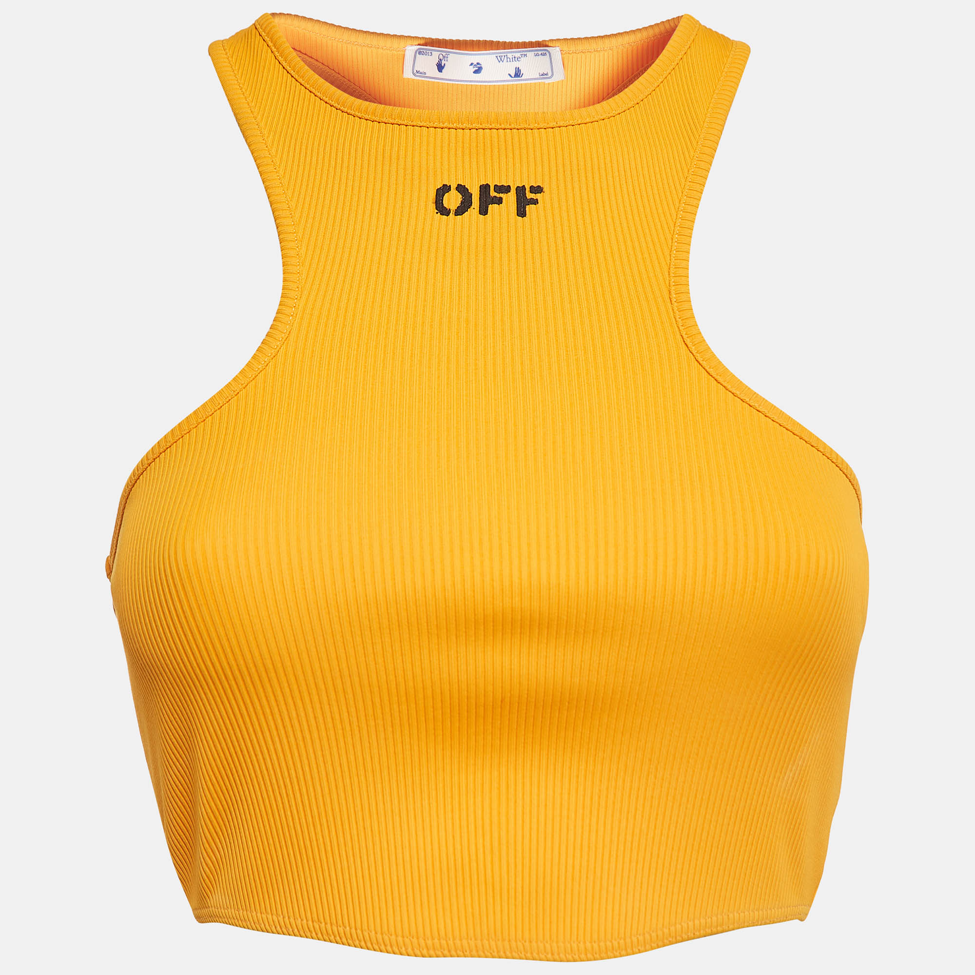 Pre-owned Off-white Orange Basic Lux Rowing Tank Top S