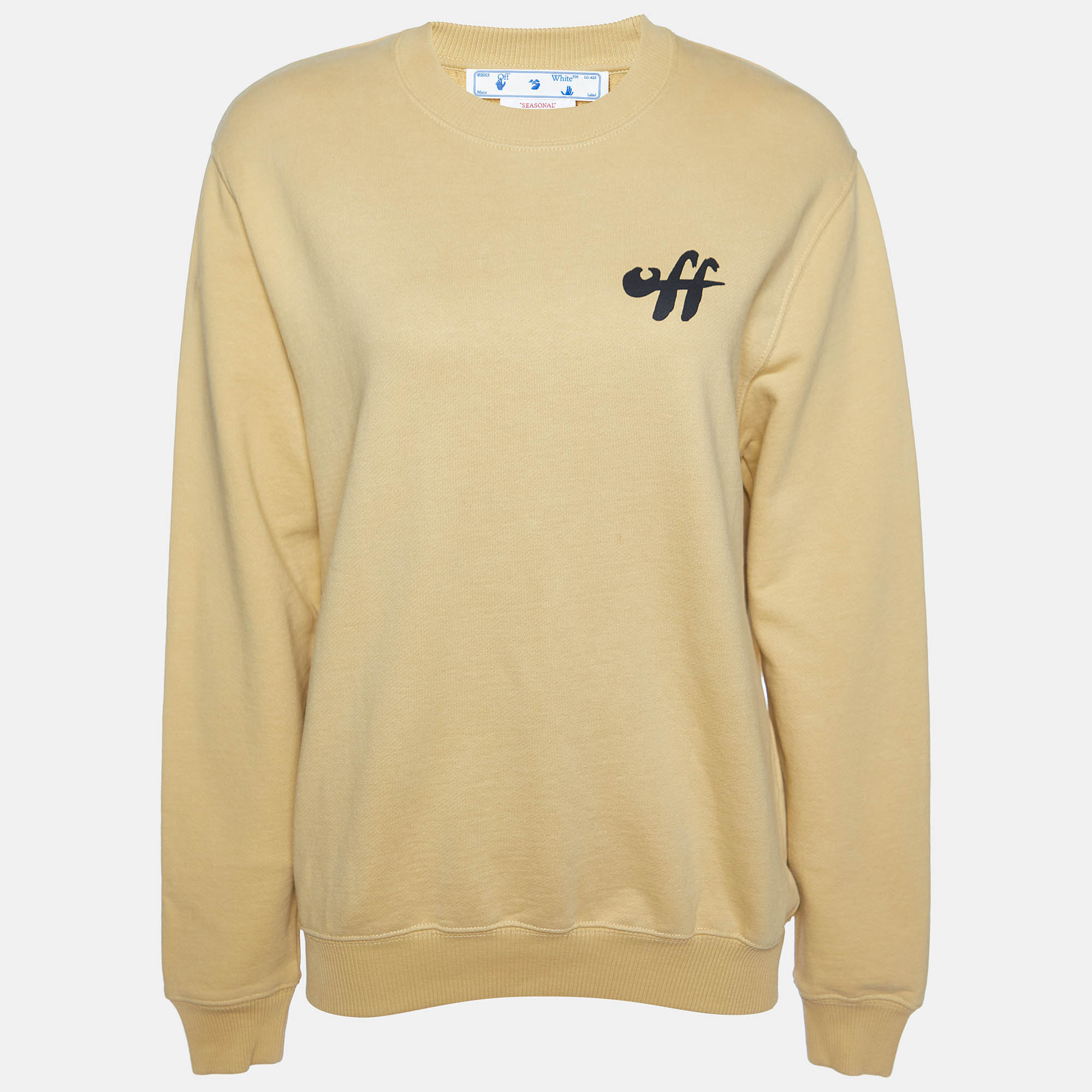

Off-White Mustard Yellow Arrow Print Cotton Sweatshirt XXS